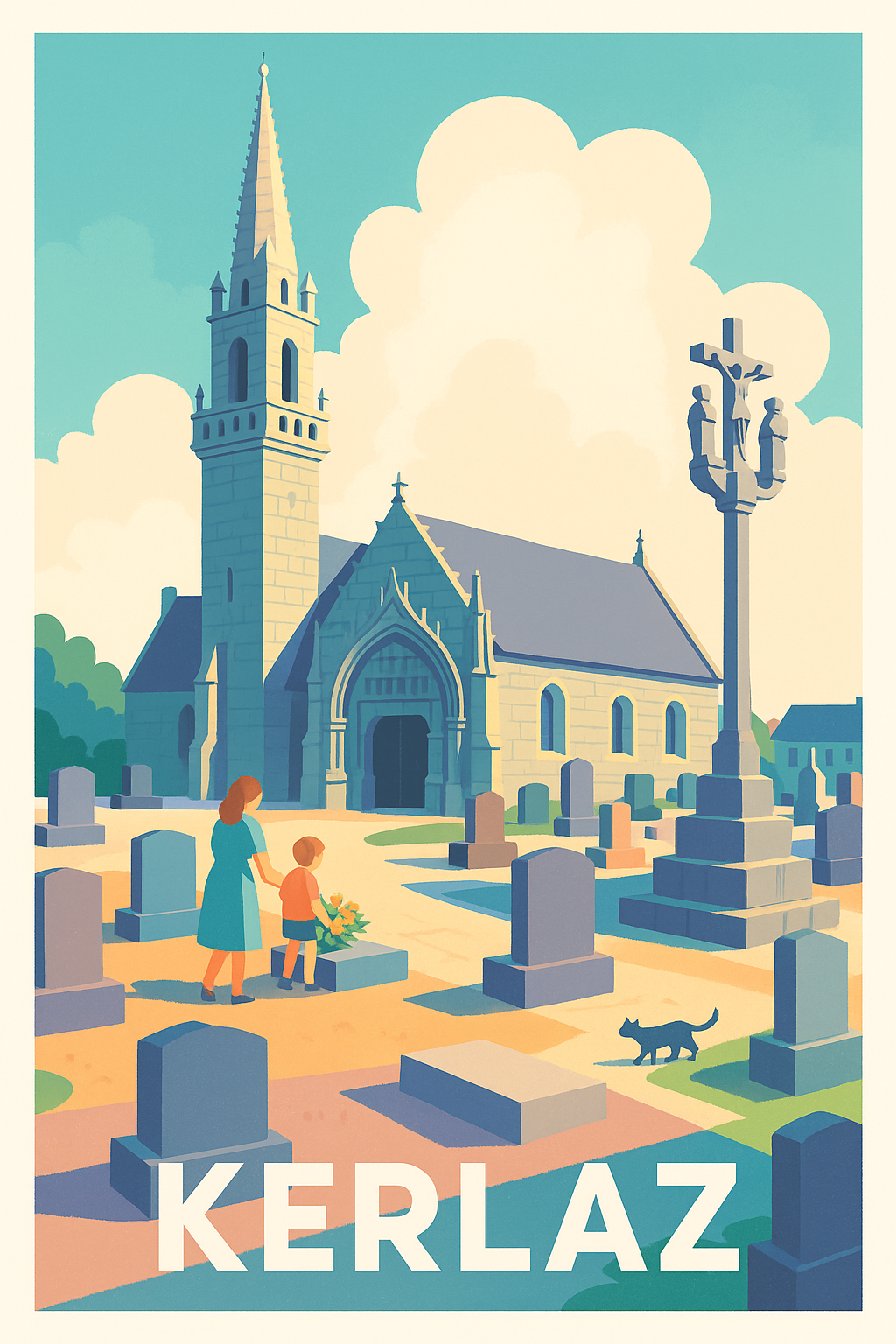 Affiche Kerlaz — Sérénité et patrimoine breton · poster d'art de Kerlaz