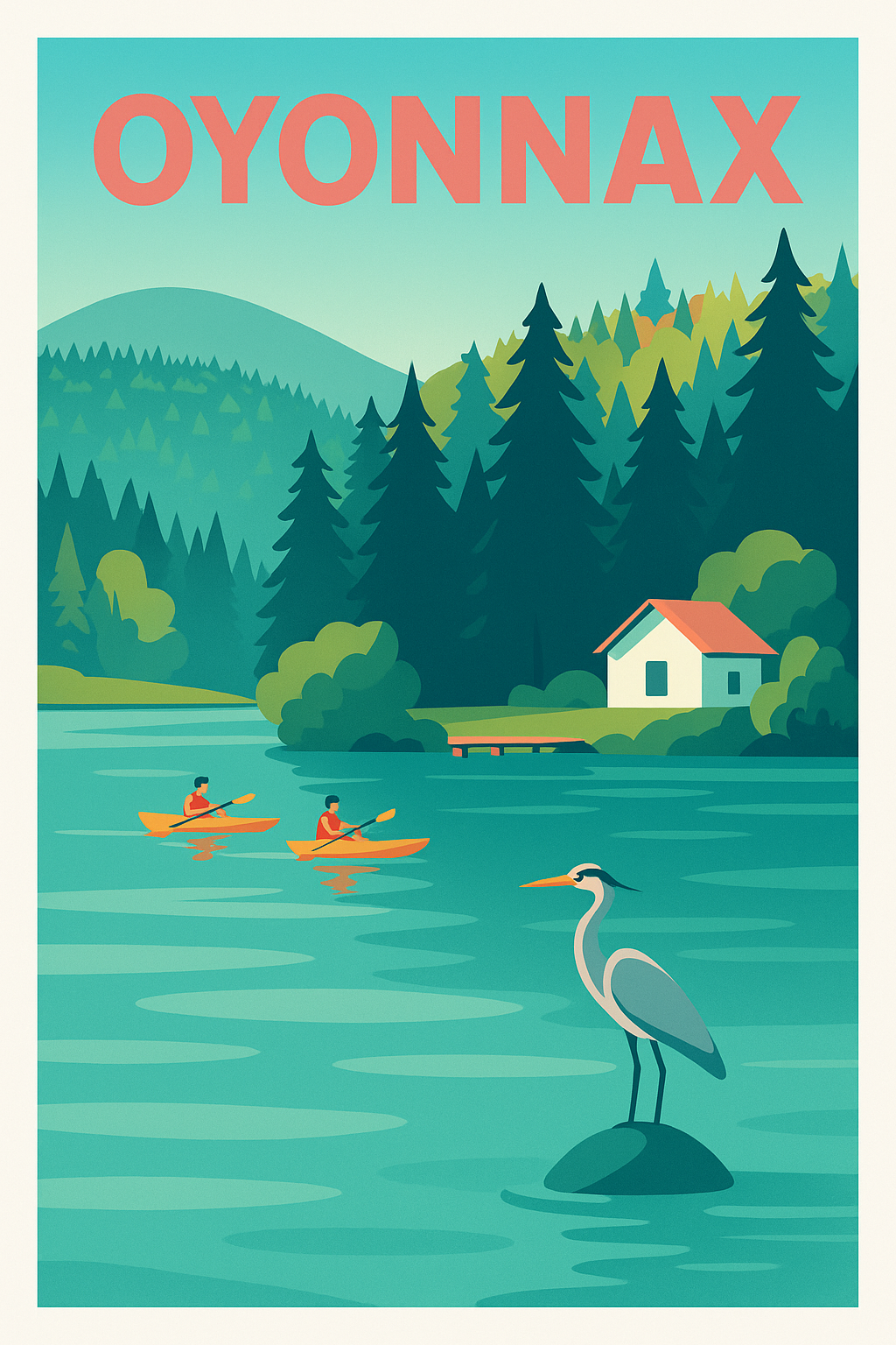 Affiche Oyonnax — Tranquillité au bord de l'eau · poster d'art de Oyonnax