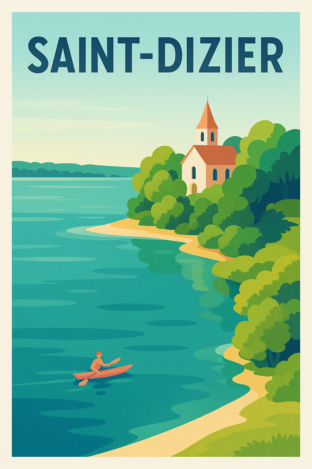 Affiche Saint-Dizier — Évasion paisible au fil de l'eau · poster d'art de Saint-Dizier