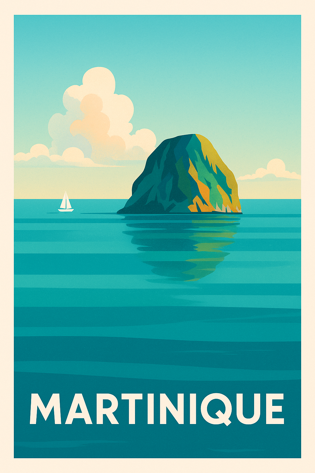 Affiche de Martinique - Évasion tropicale au Rocher du Diamant