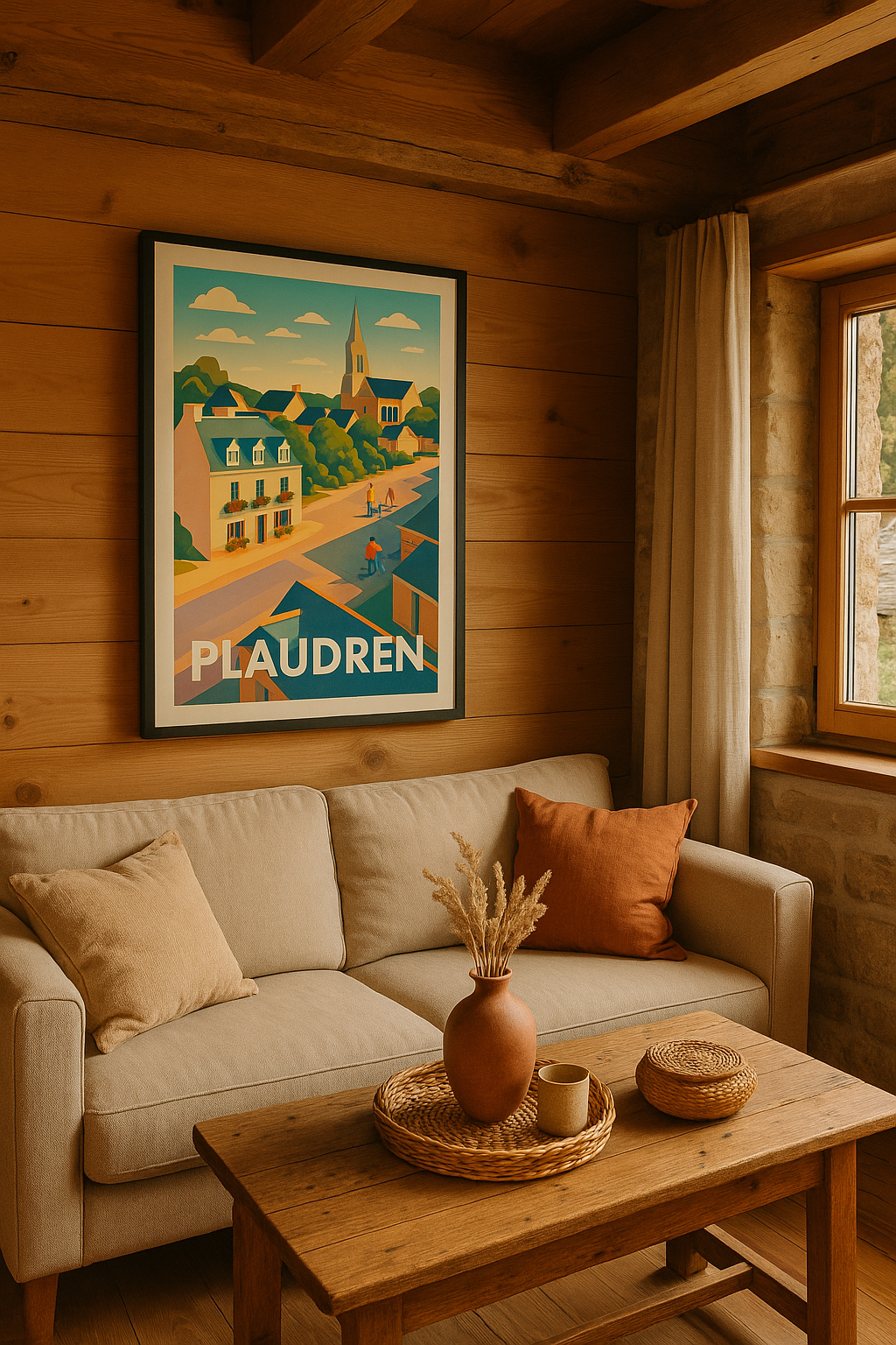 Mise en situation Affiche Plaudren - Charme paisible de village breton