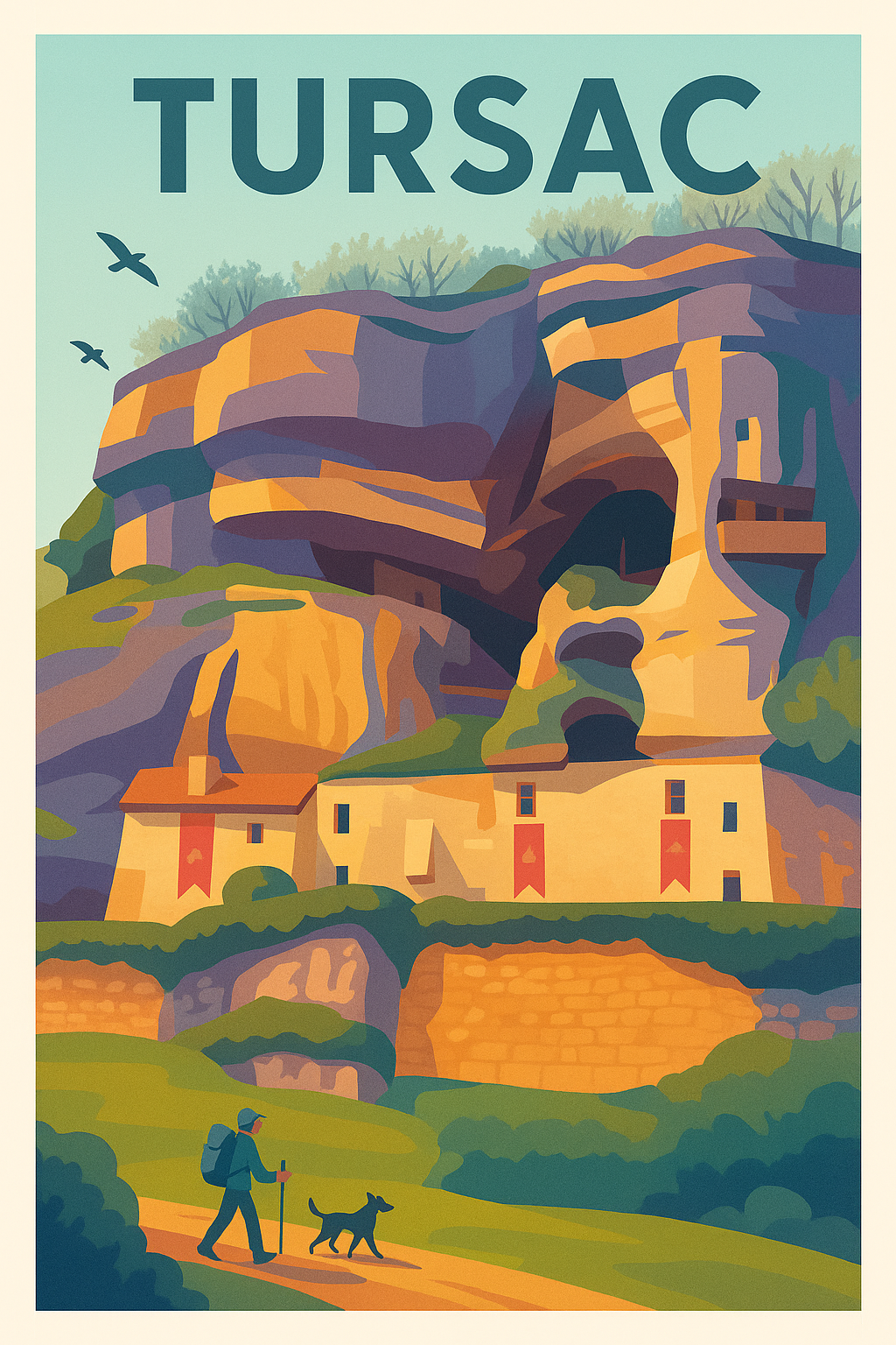 Affiche Tursac — Escapade au cœur des falaises · poster d'art de Tursac