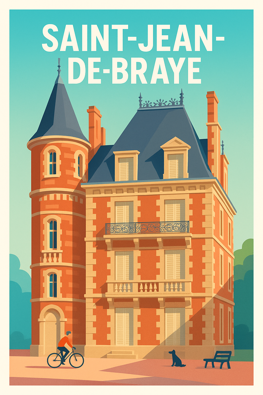 Affiche Saint-Jean-de-Braye — Élégance et patrimoine à la française · poster d'art de Saint-Jean-de-Braye