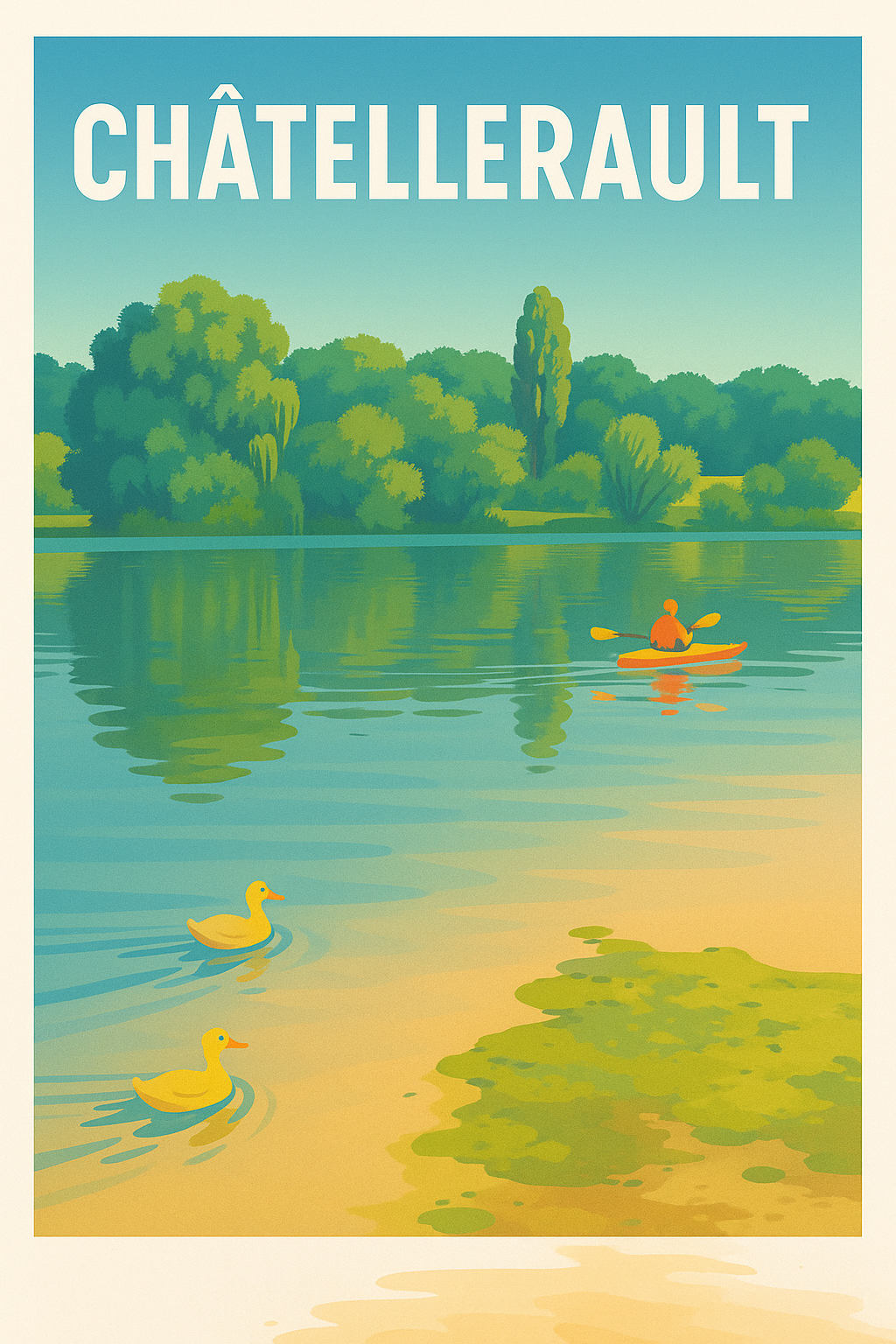 Affiche Châtellerault — Évasion naturelle au fil de l'eau · poster d'art de Châtellerault