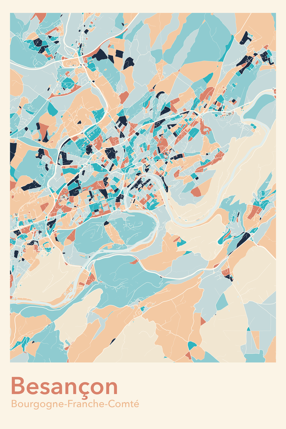 Plan de Besançon - Carte personnalisée