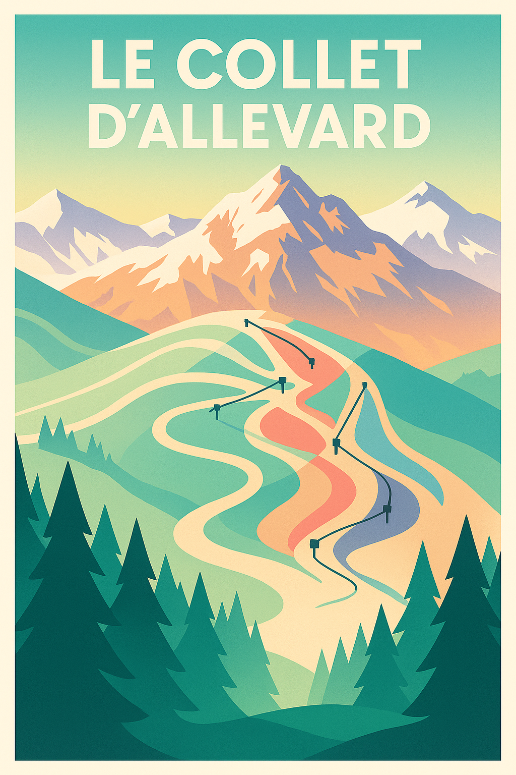 Affiche Le Collet d'Allevard — Évasion montagne et ski · poster d'art de Le Collet d'Allevard