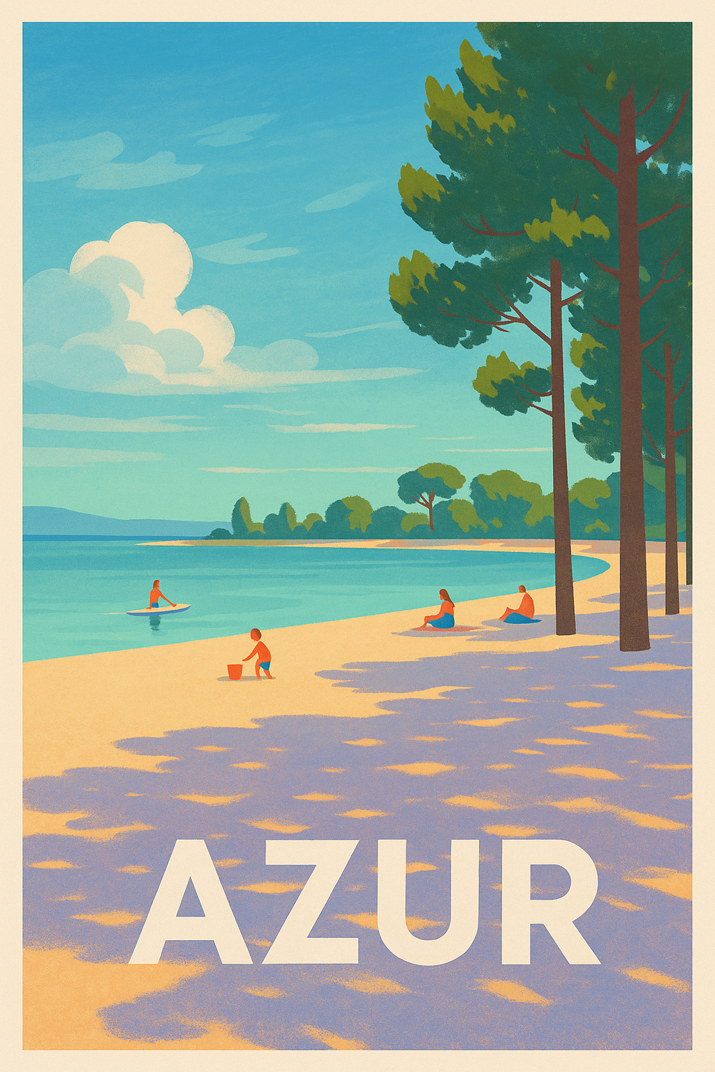 Affiche Azur — Sérénité et douceur en bord de mer · poster d'art de Azur