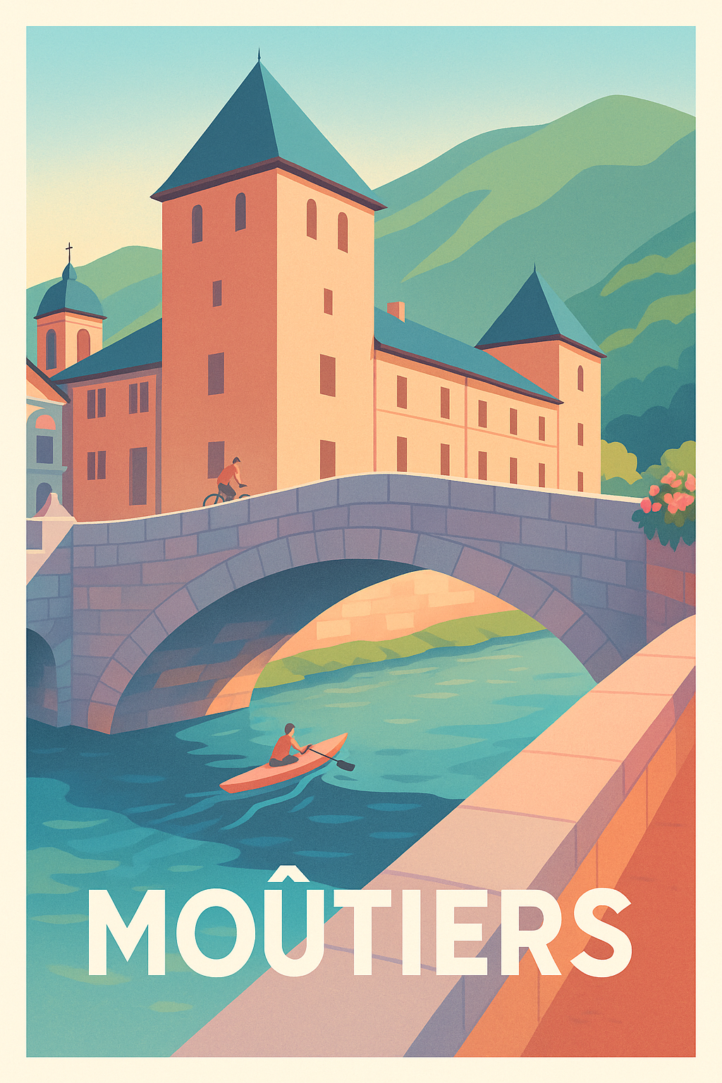 Affiche de Moûtiers - Charme et sérénité alpine