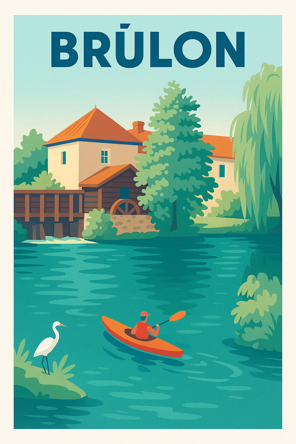 Affiche de Brûlon - Évasion paisible au fil de l'eau