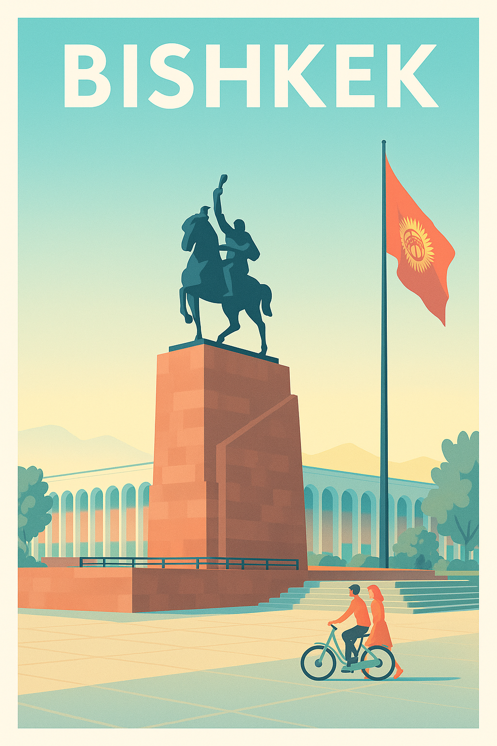 Affiche de Bichkek - L’élégance tranquille de la place centrale