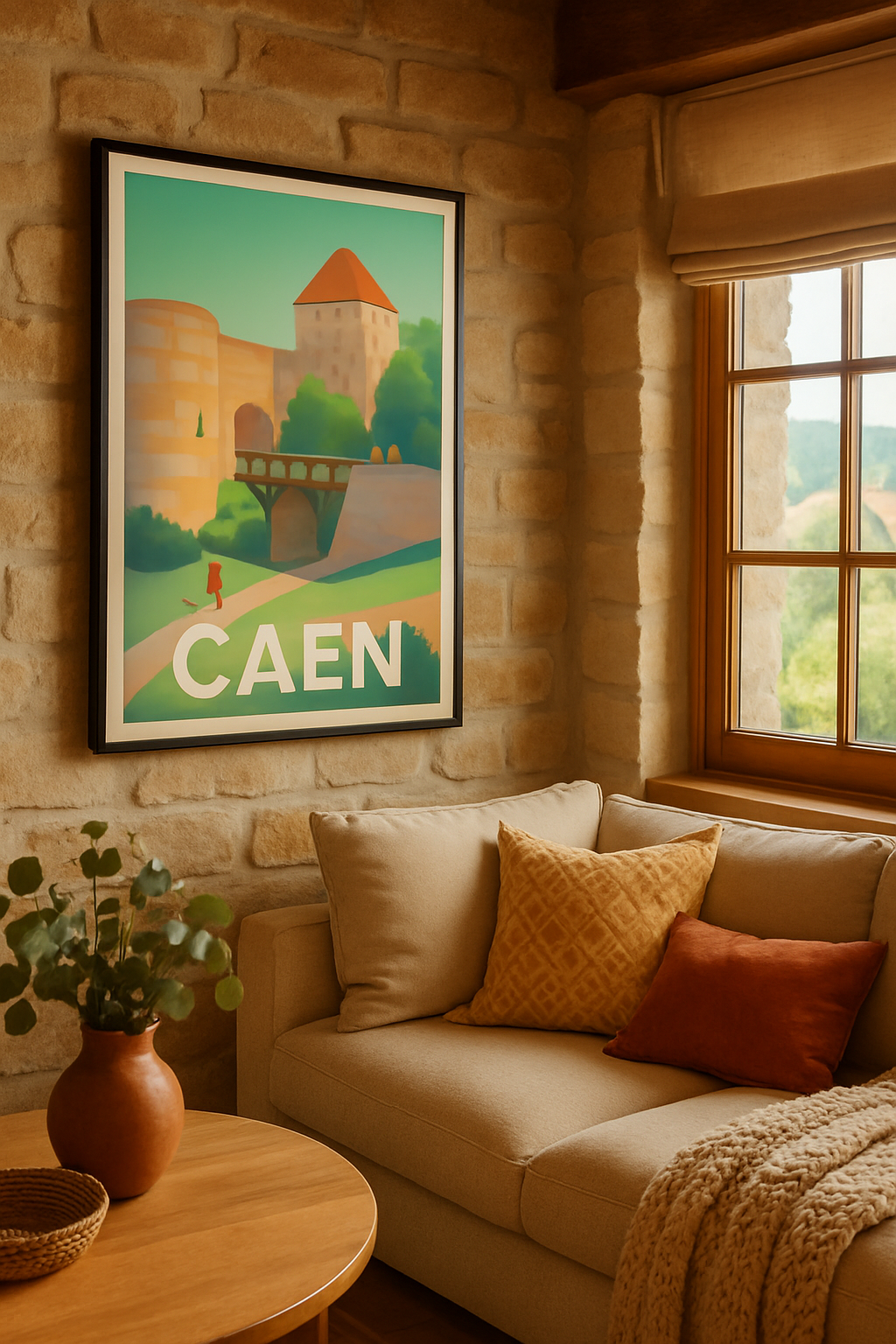 Mise en situation Affiche de Caen - L'élégance médiévale au cœur de la Normandie