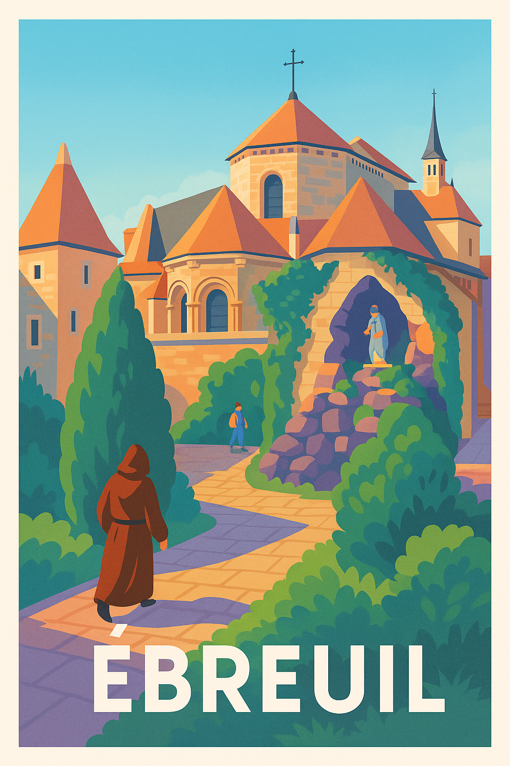Affiche Ébreuil — Escapade spirituelle au cœur du patrimoine · poster d'art de Ébreuil