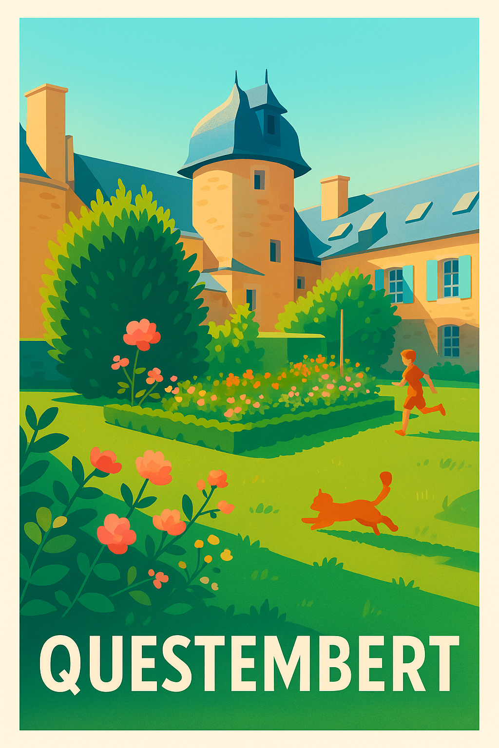 Affiche Questembert — Charme et Sérénité au Cœur du Jardin · poster d'art de Questembert
