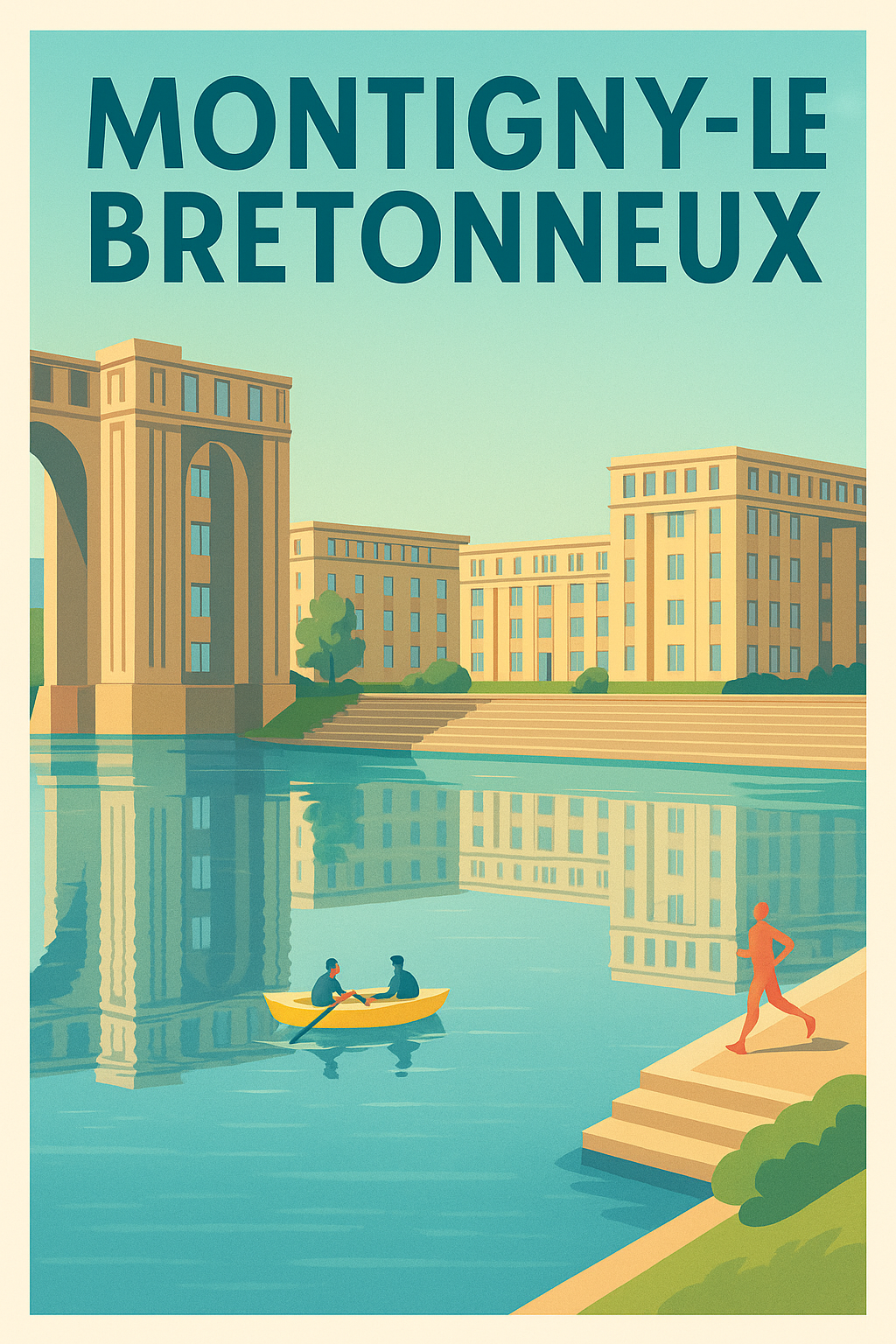 Affiche Montigny-le-Bretonneux — Charme et Sérénité au Bord de l'Eau · poster d'art de Montigny-le-Bretonneux