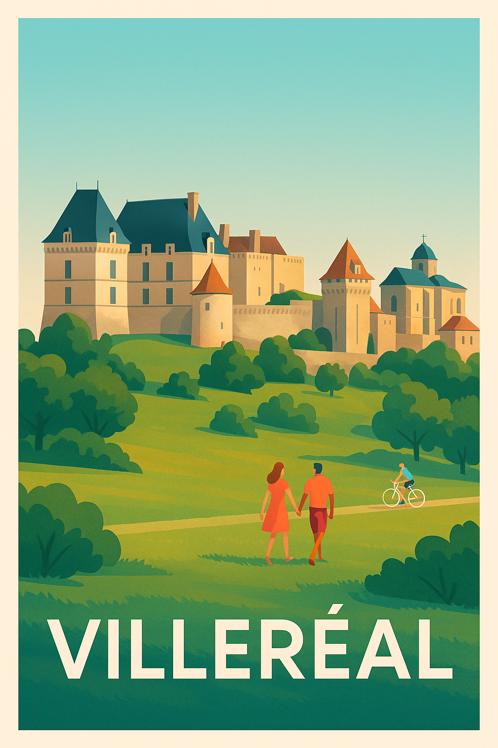Affiche Villeréal — Le charme médiéval au cœur de la nature · poster d'art de Villeréal