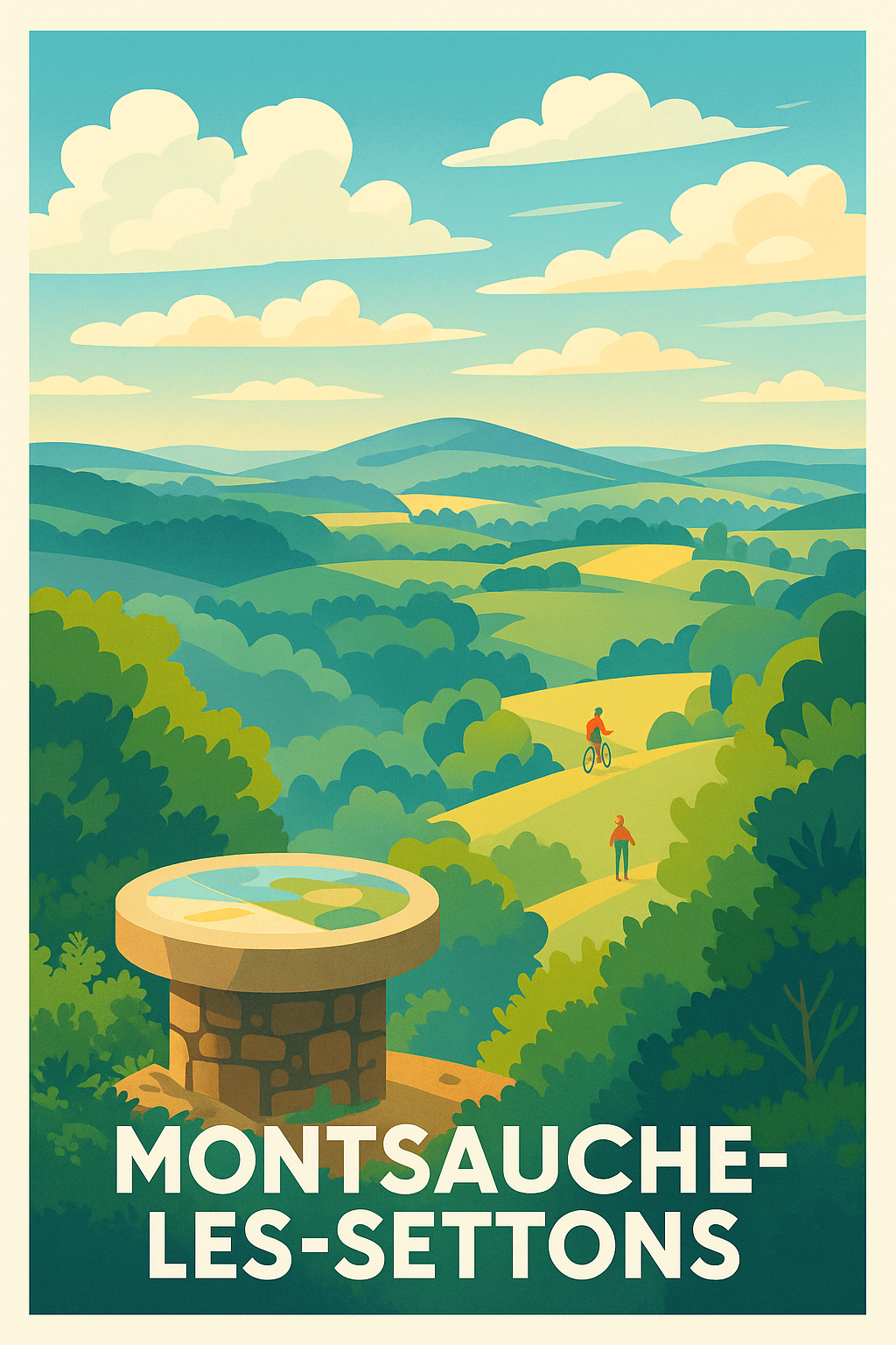 Affiche Montsauche-les-Settons — Échappée verte et panoramas apaisants · poster d'art de Montsauche-les-Settons