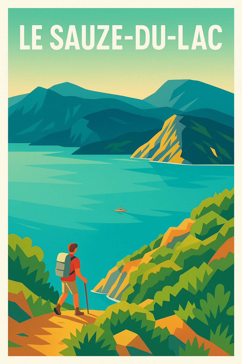Affiche Le Sauze-du-Lac — Évasion et aventure en pleine nature · poster d'art de Le Sauze-du-Lac