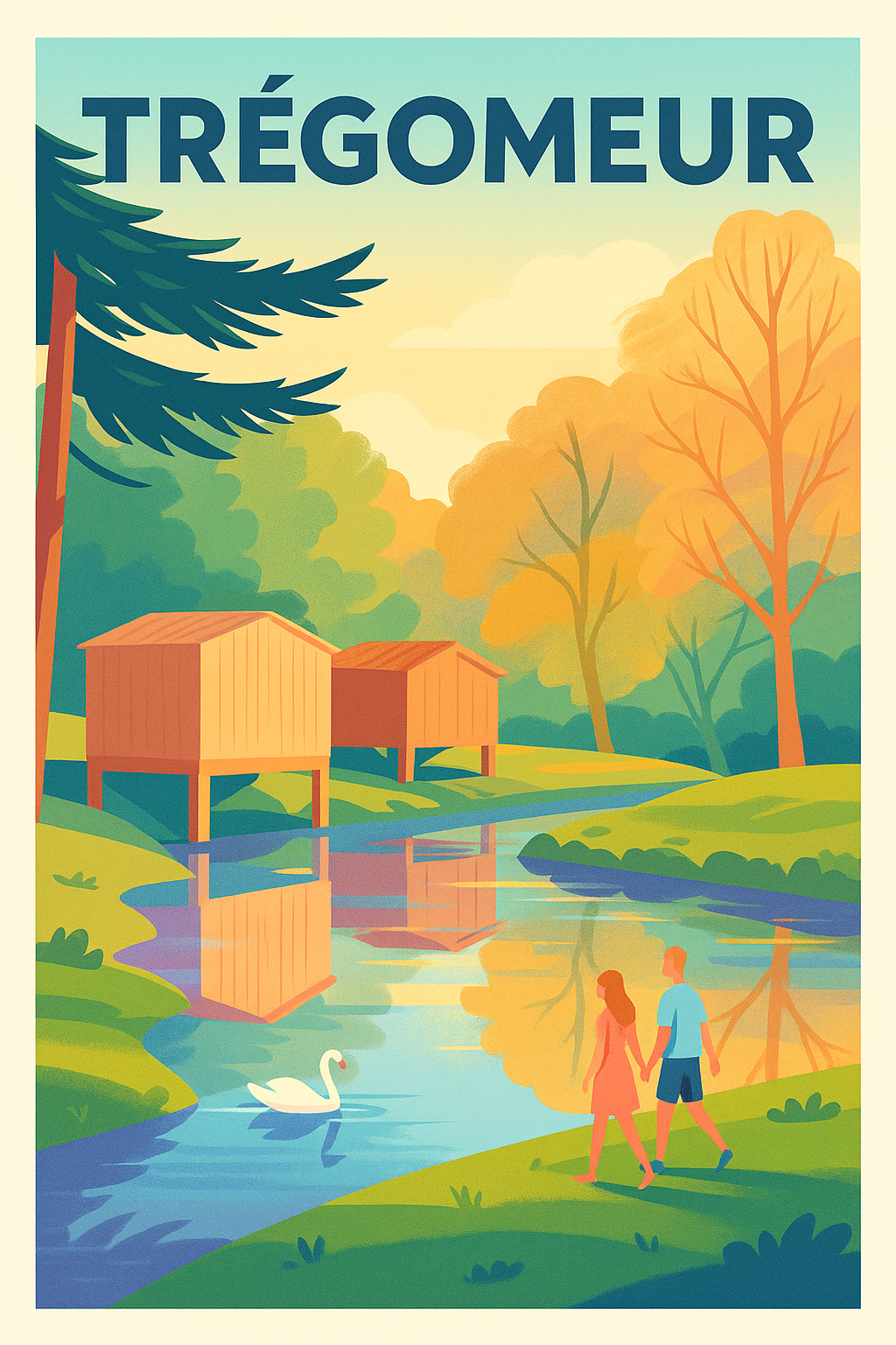 Affiche de Trégomeur - Harmonie et nature au fil de l'eau