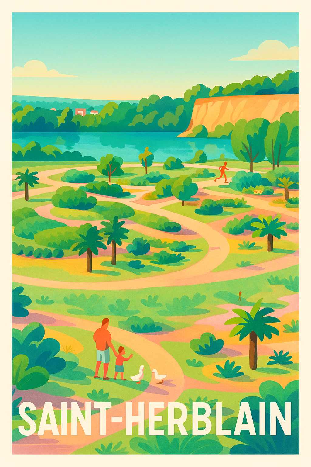 Affiche Saint-Herblain — Nature et Promenade en Douceur · poster d'art de Saint-Herblain