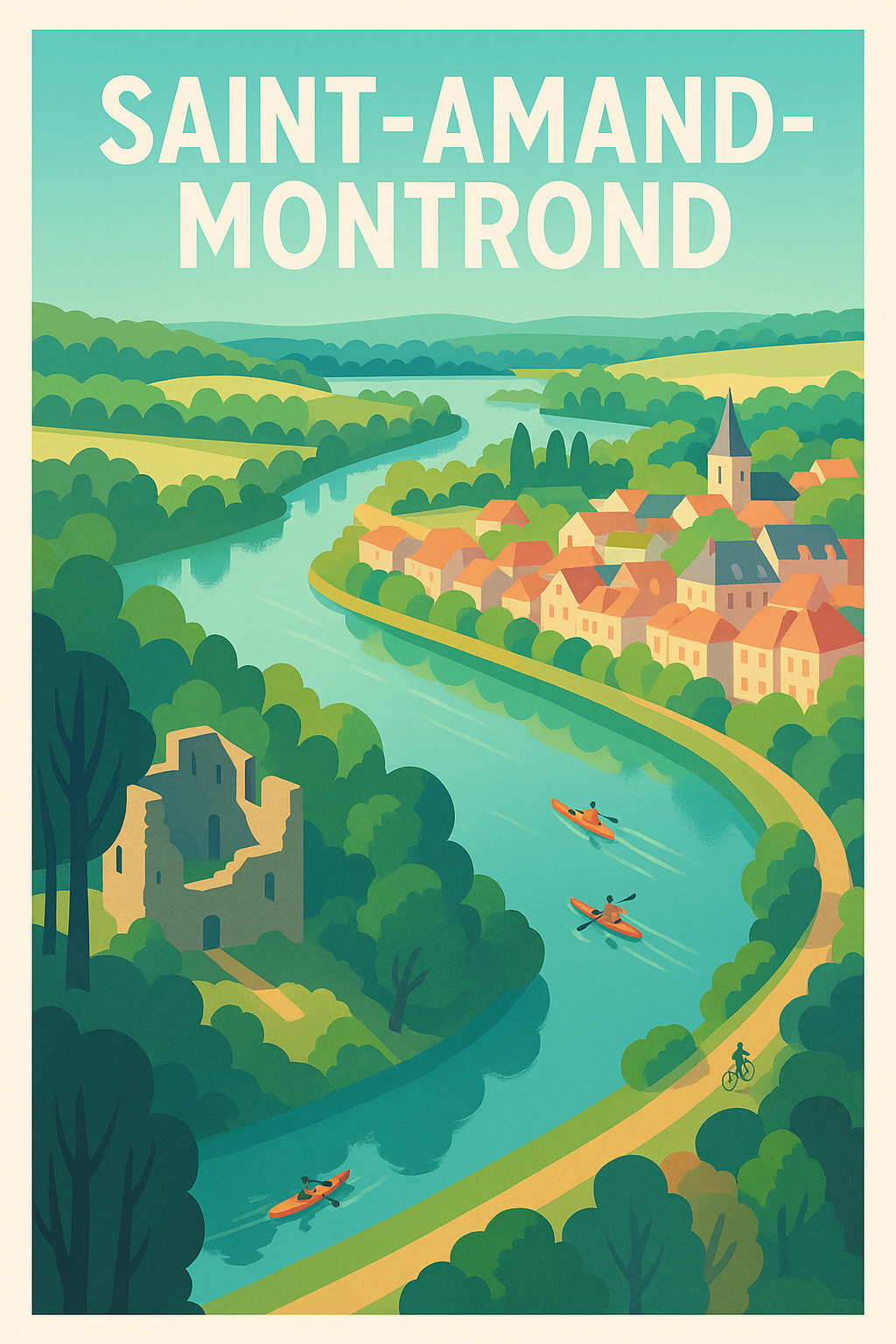 Affiche de Saint-Amand-Montrond - Escapade au fil de l'eau