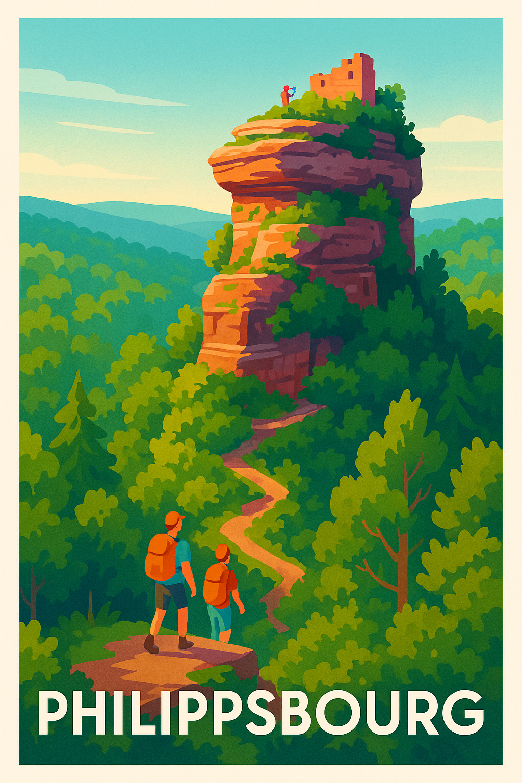 Affiche Philippsbourg — Escapade nature au Rocher du Dabo · poster d'art de Philippsbourg