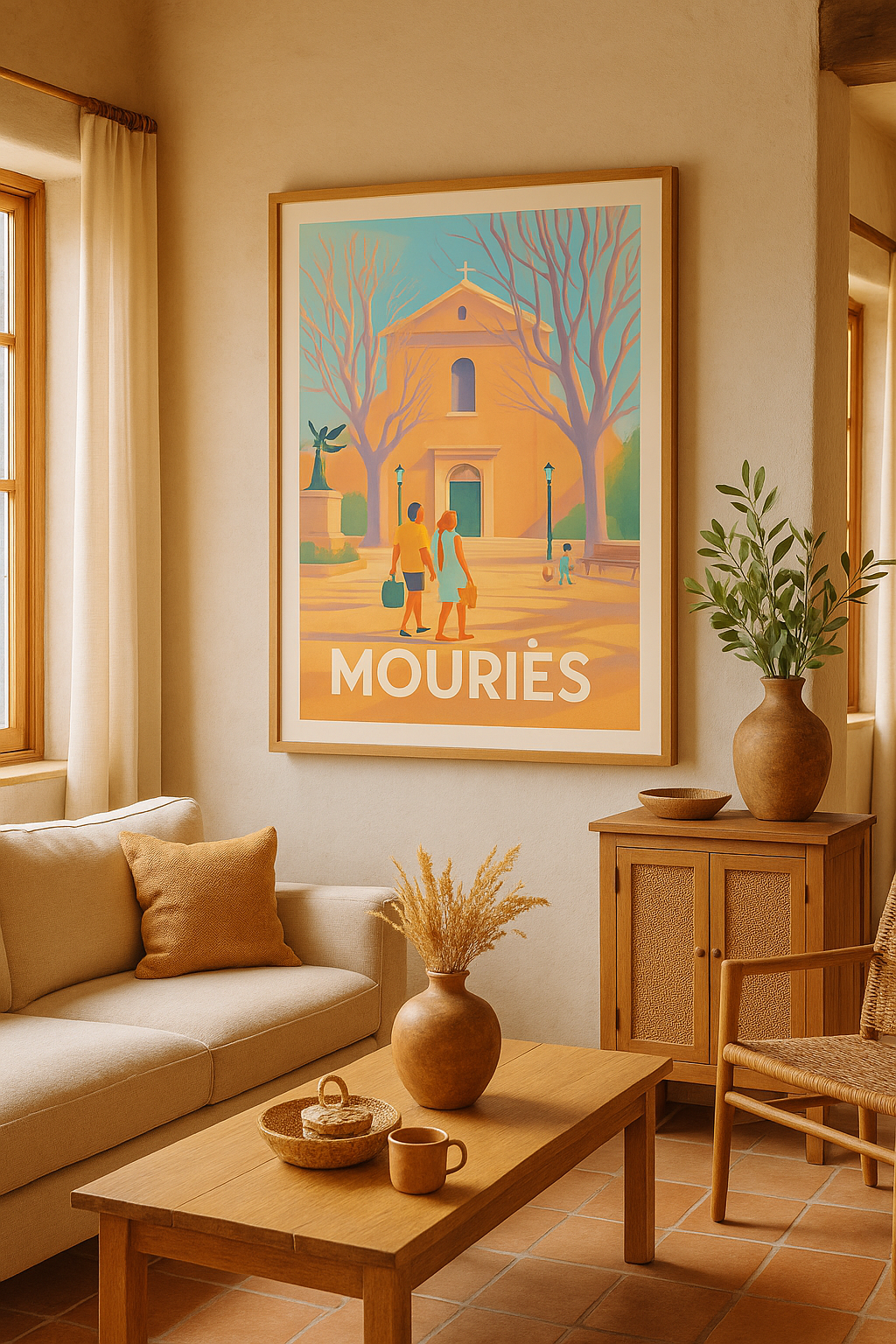 Mise en situation Affiche de Mouriès - L'élégance provençale au cœur du village