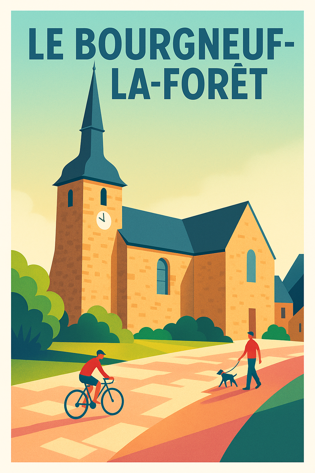 Affiche de Le Bourgneuf-la-Forêt - Charme paisible et architecture locale