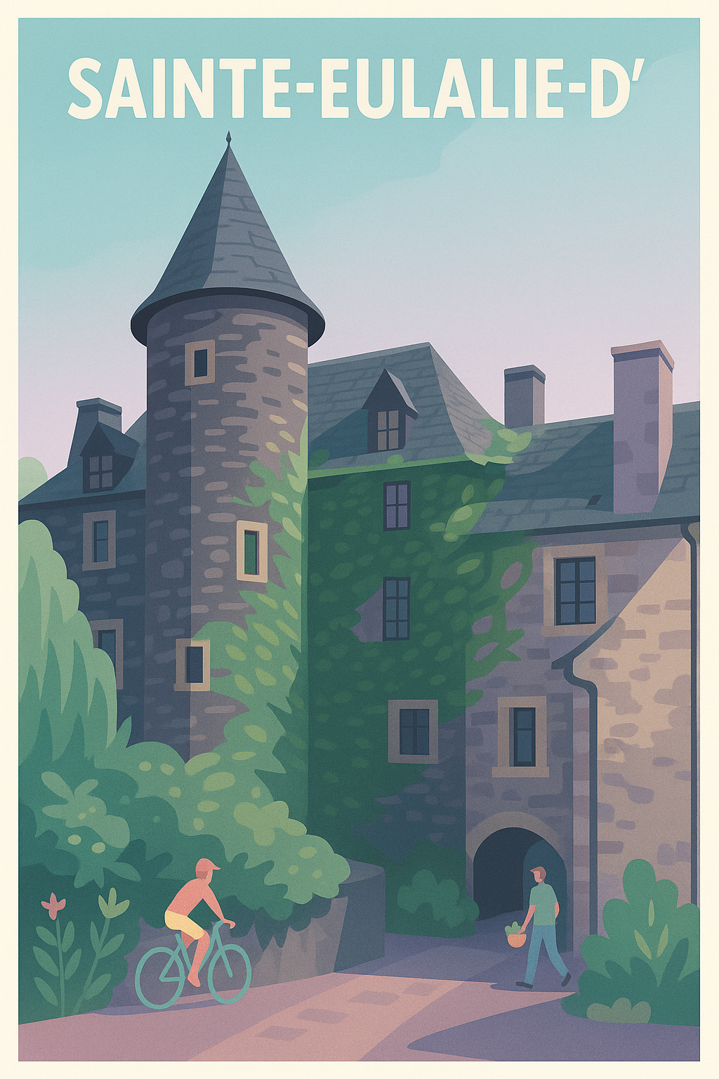 Affiche de Sainte-Eulalie-d' - Charme médiéval et nature apaisante