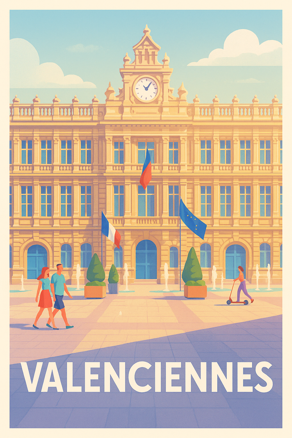 Affiche Valenciennes — Élégance et Histoire au Cœur de la Ville · poster d'art de Valenciennes