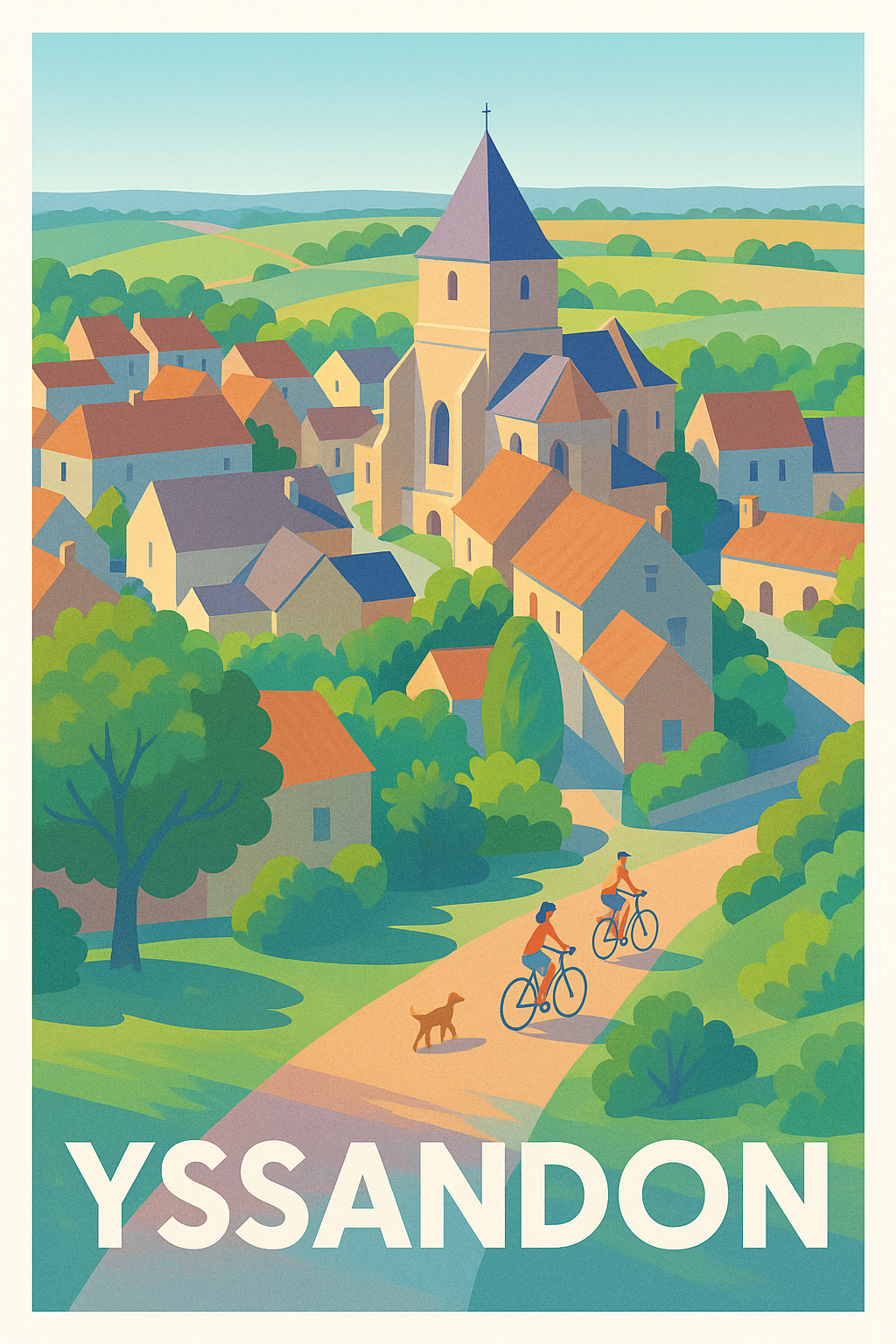 Affiche Yssandon — Charme bucolique et douceur de vivre · poster d'art de Yssandon