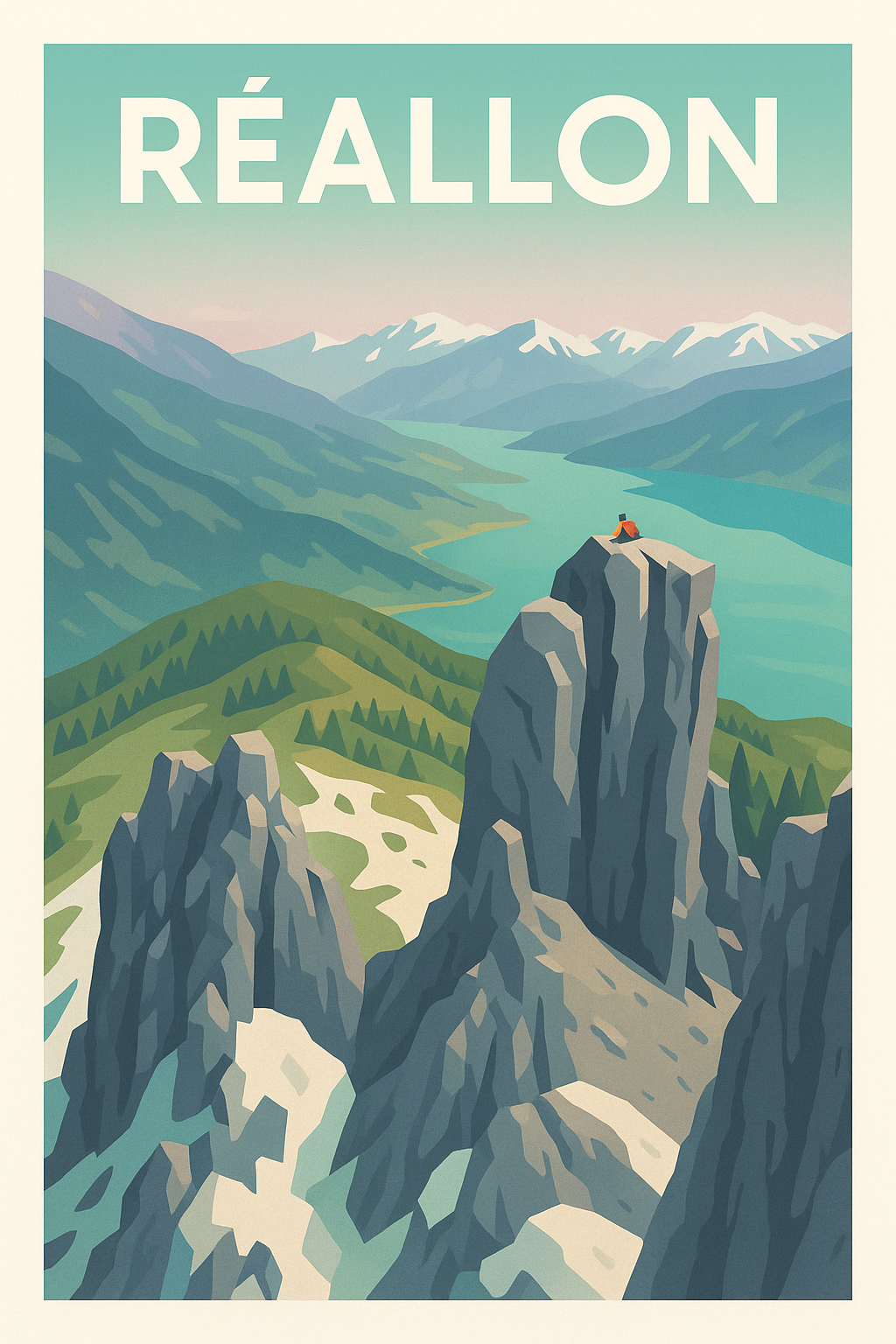 Affiche Réallon — L'appel des sommets majestueux · poster d'art de Réallon