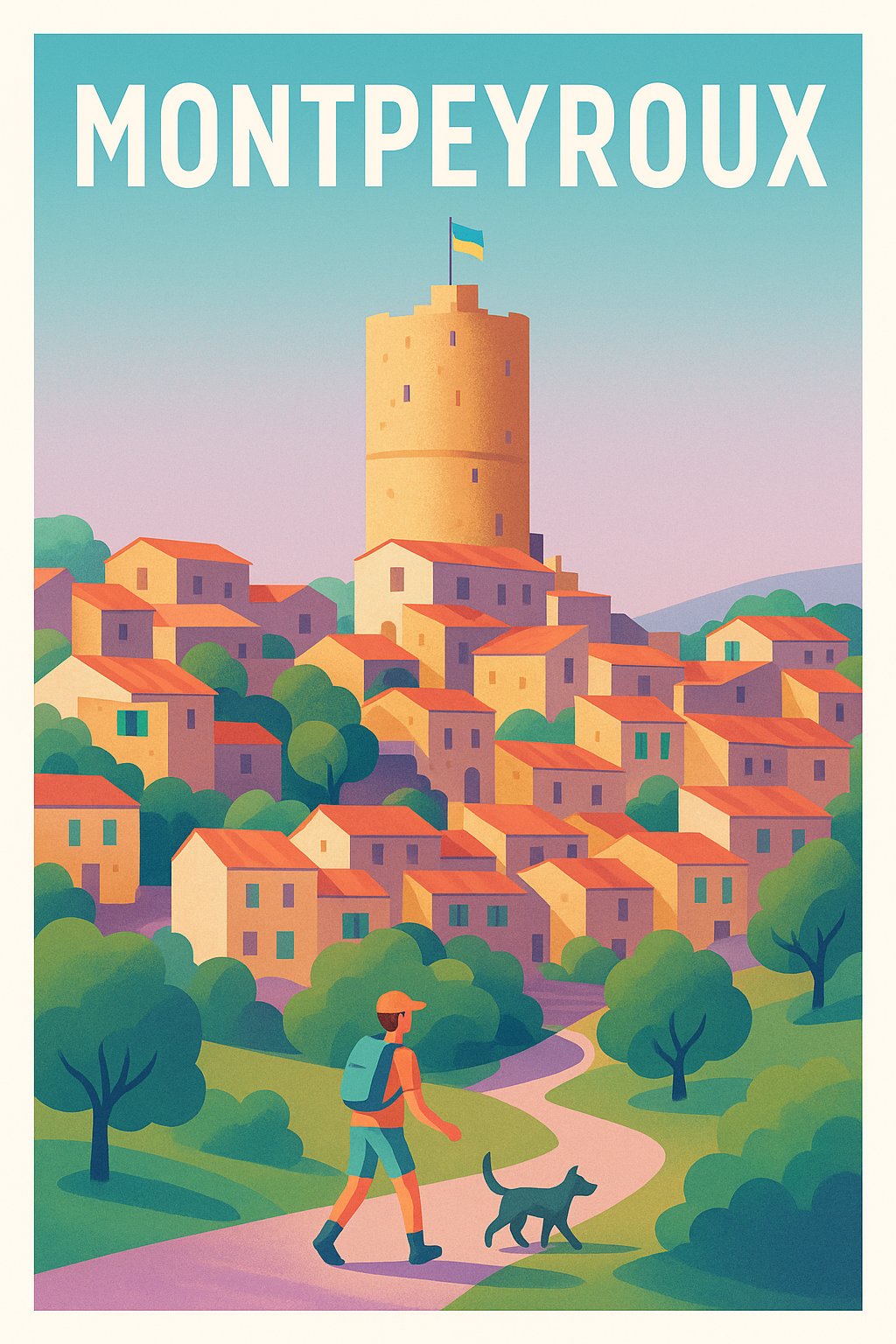 Affiche Montpeyroux — Esprit Village Méditerranéen · poster d'art de Montpeyroux