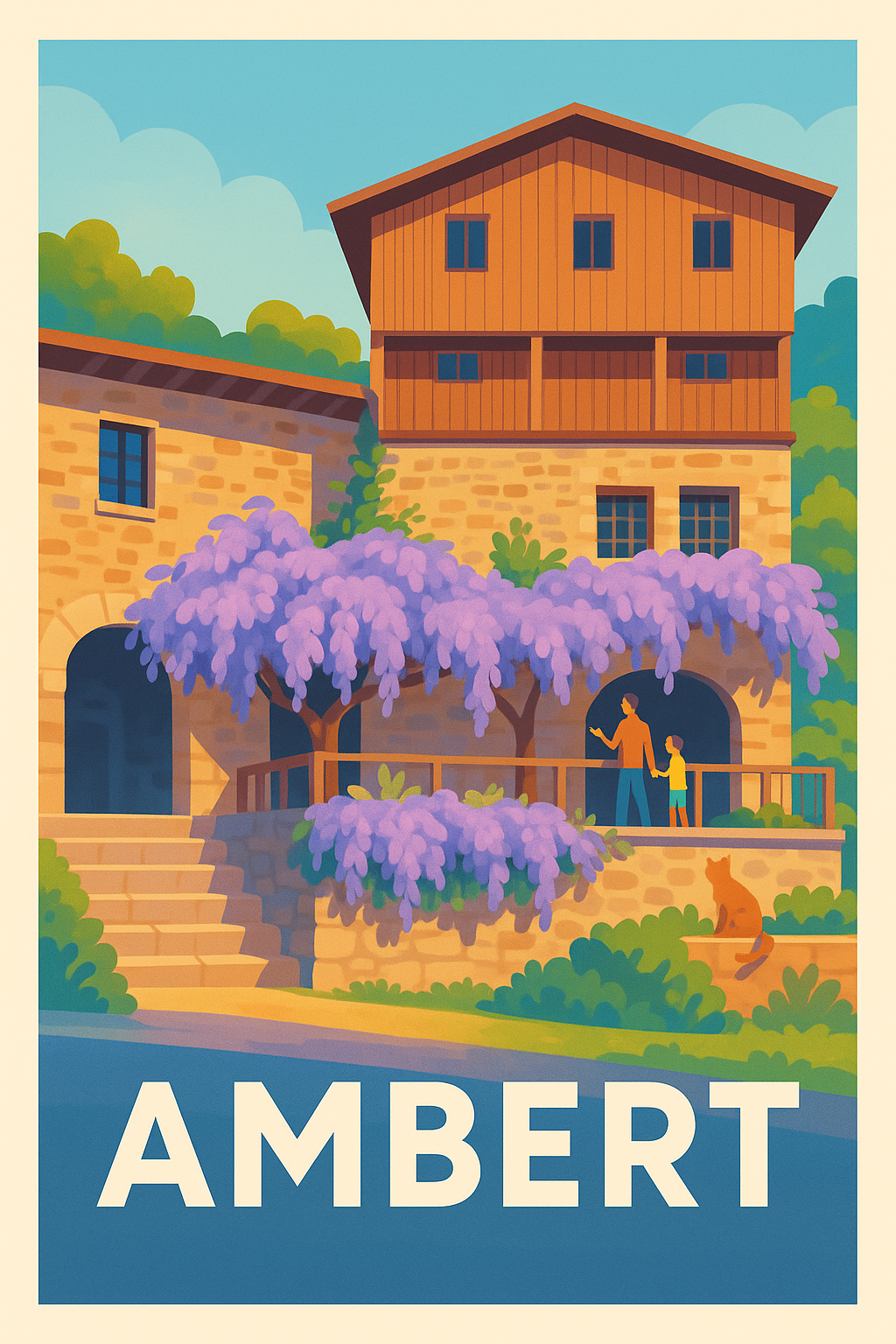 Affiche Ambert — Charme et Douceur du Puy-de-Dôme · poster d'art de Ambert