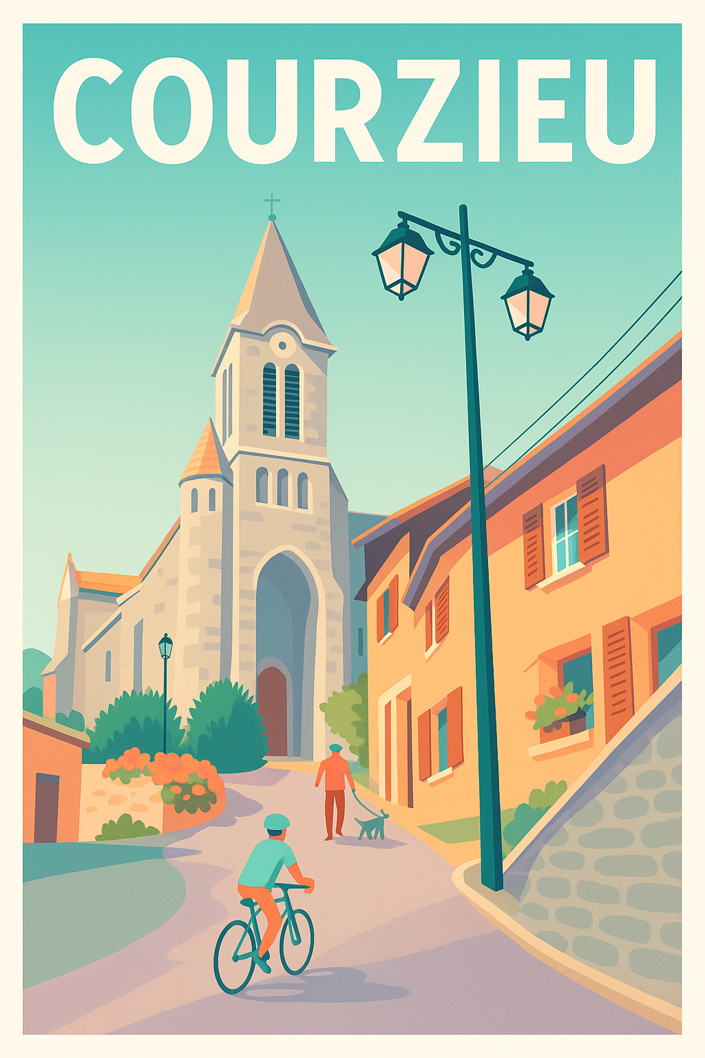 Affiche Courzieu — Charme tranquille au cœur du village · poster d'art de Courzieu