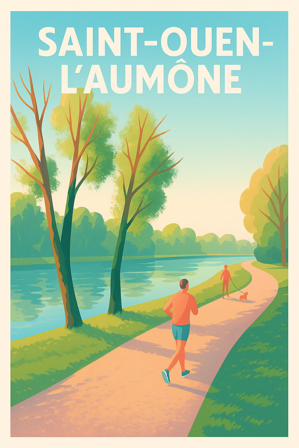 Affiche Saint-Ouen-l'Aumône — Balade au fil de l'eau · poster d'art de Saint-Ouen-l'Aumône