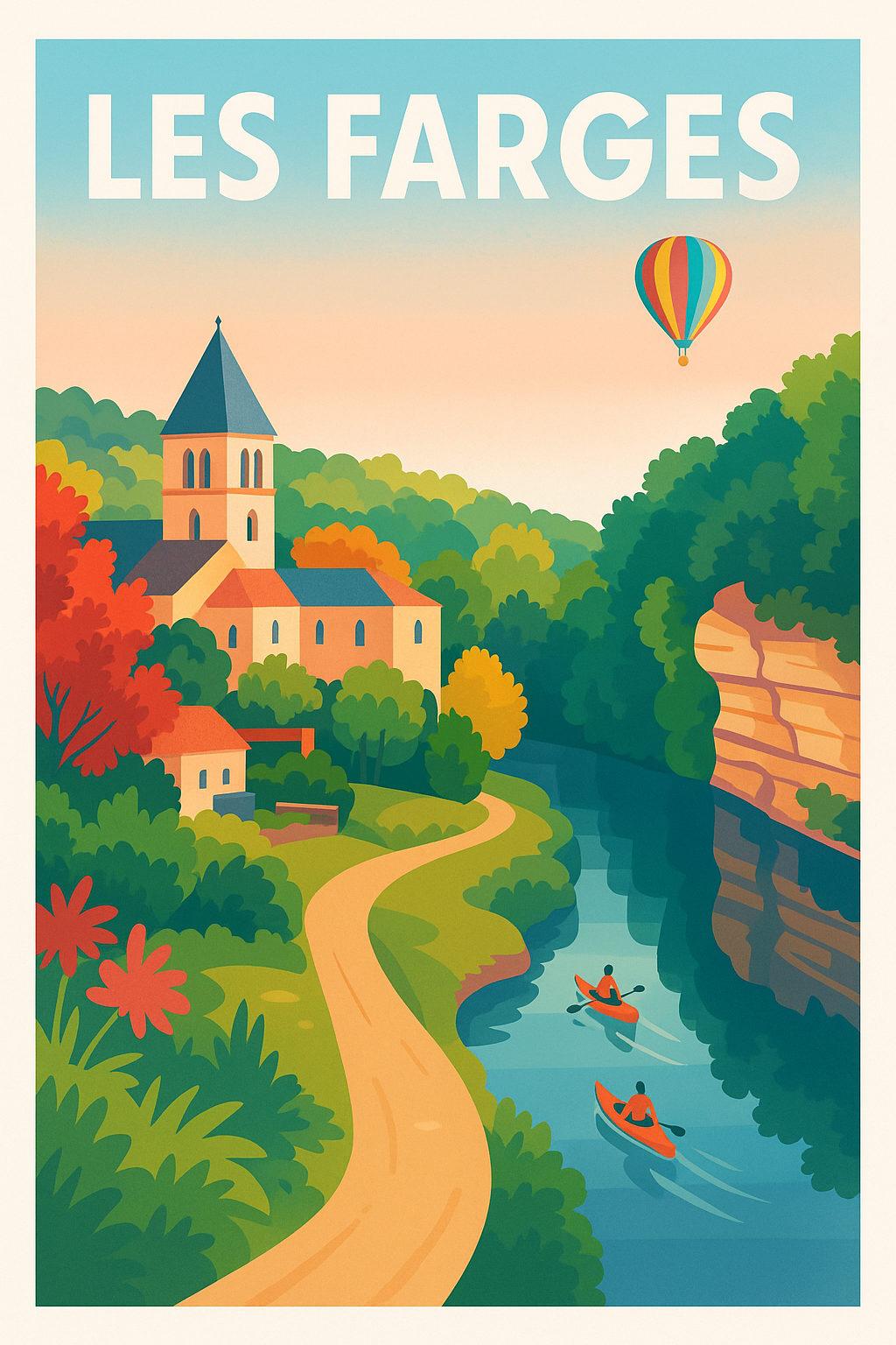 Affiche Les Farges — Évasion et nature préservée · poster d'art de Les Farges