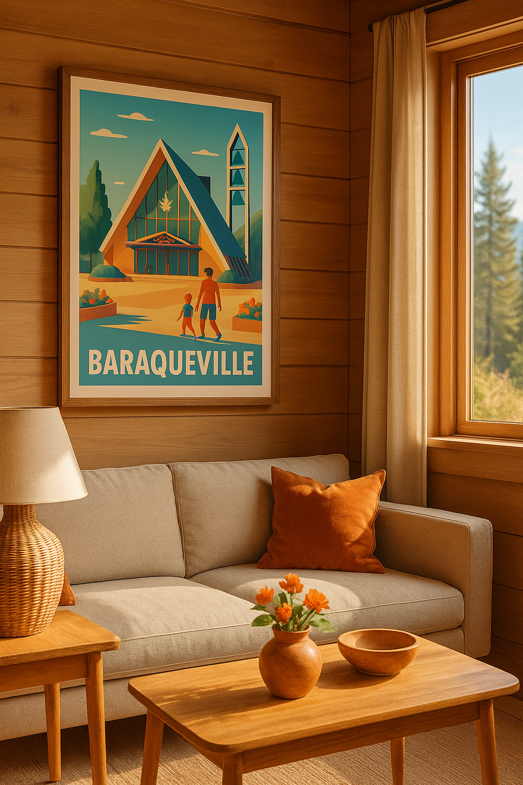 Mise en situation Affiche de Baraqueville - Harmonie architecturale et douceur de vivre