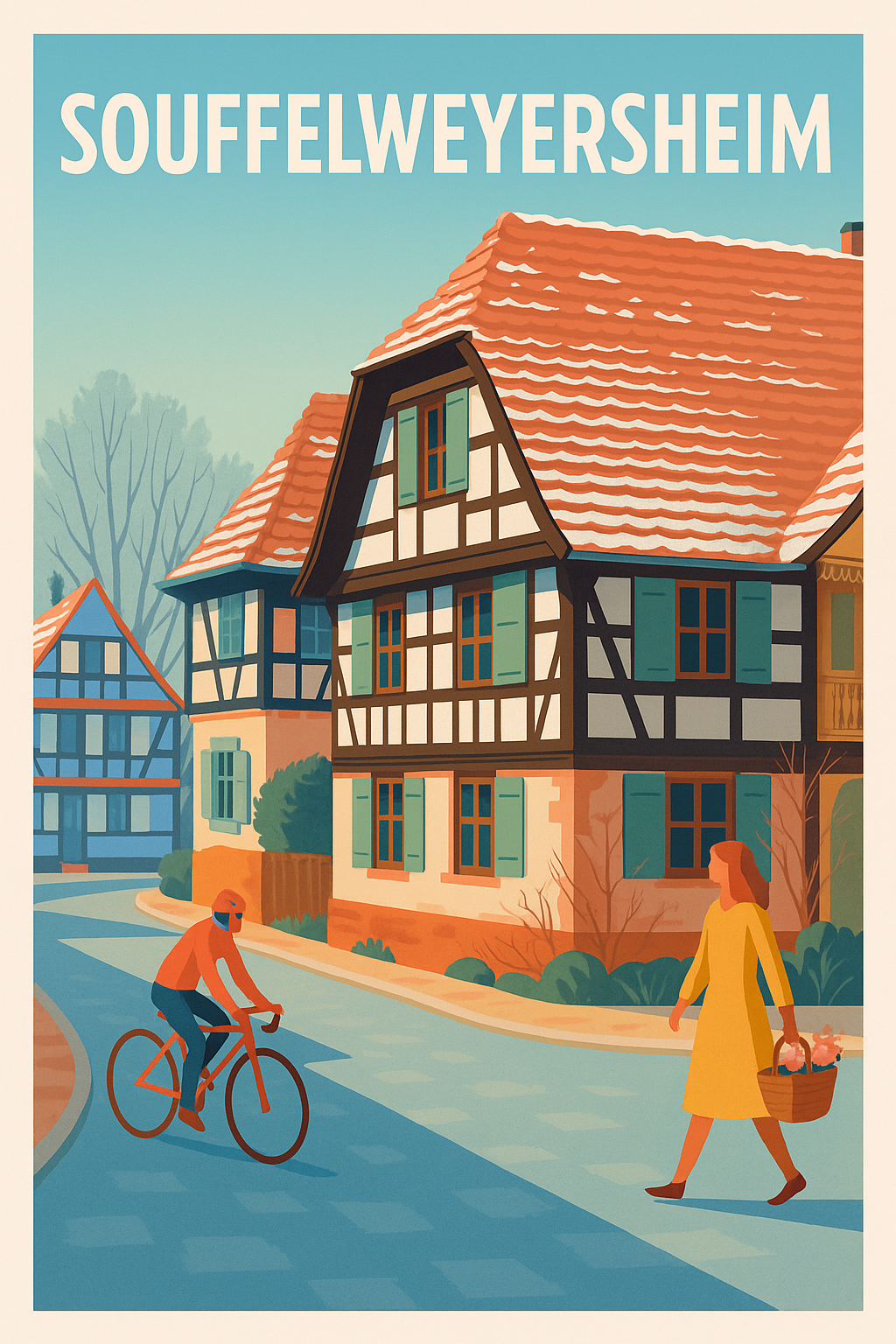 Affiche de Souffelweyersheim - Charme alsacien à vélo