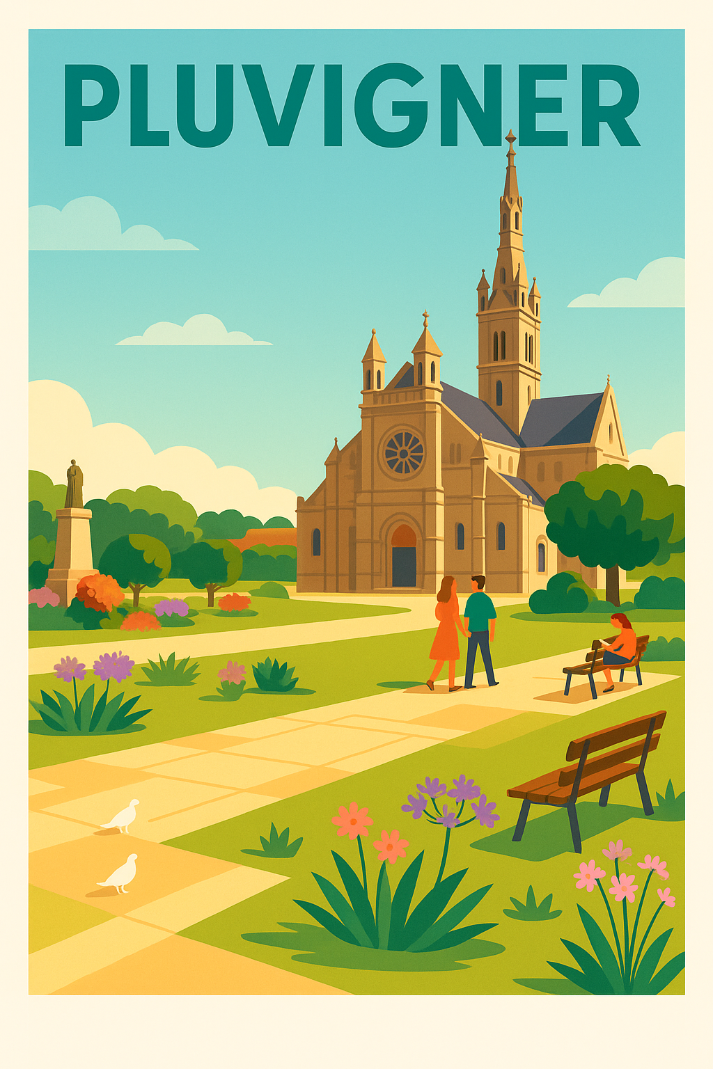 Affiche de Pluvigner - L'élégance paisible de son patrimoine