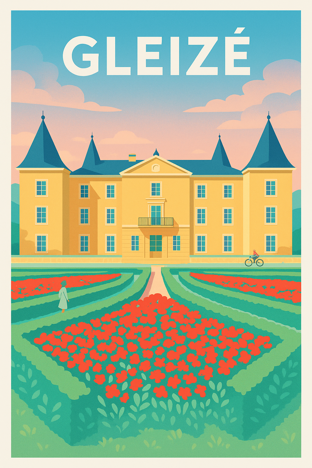 Affiche de Gleizé - Élégance et charme du château fleuri