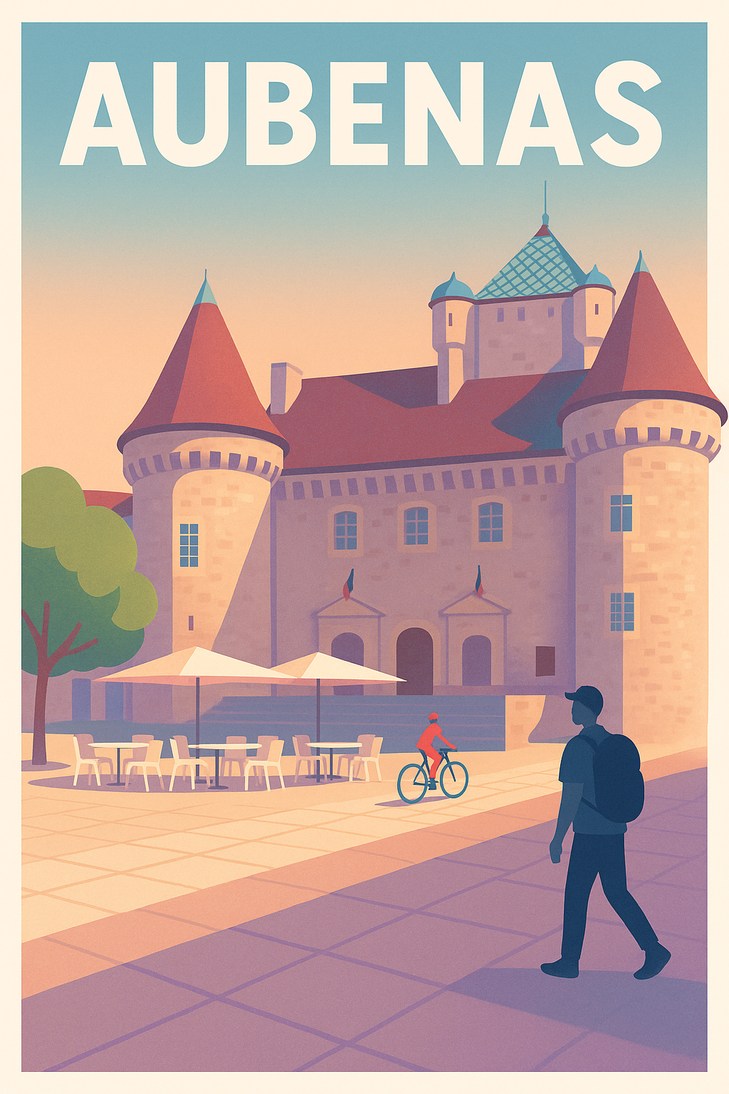 Affiche de Aubenas - L'élégance historique en lumière douce