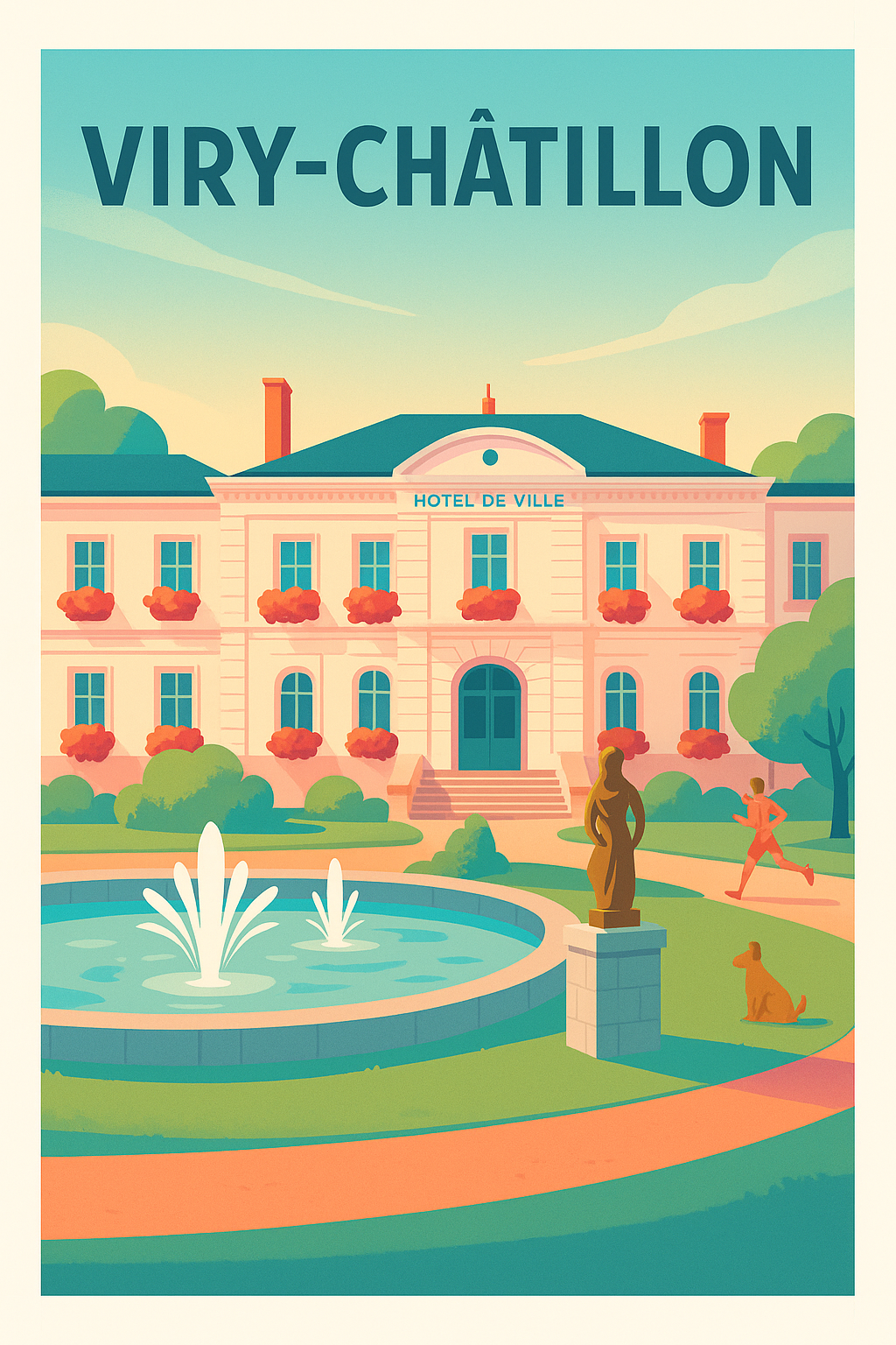 Affiche Viry-Châtillon — Élégance et Sérénité au Cœur de la Ville · poster d'art de Viry-Châtillon
