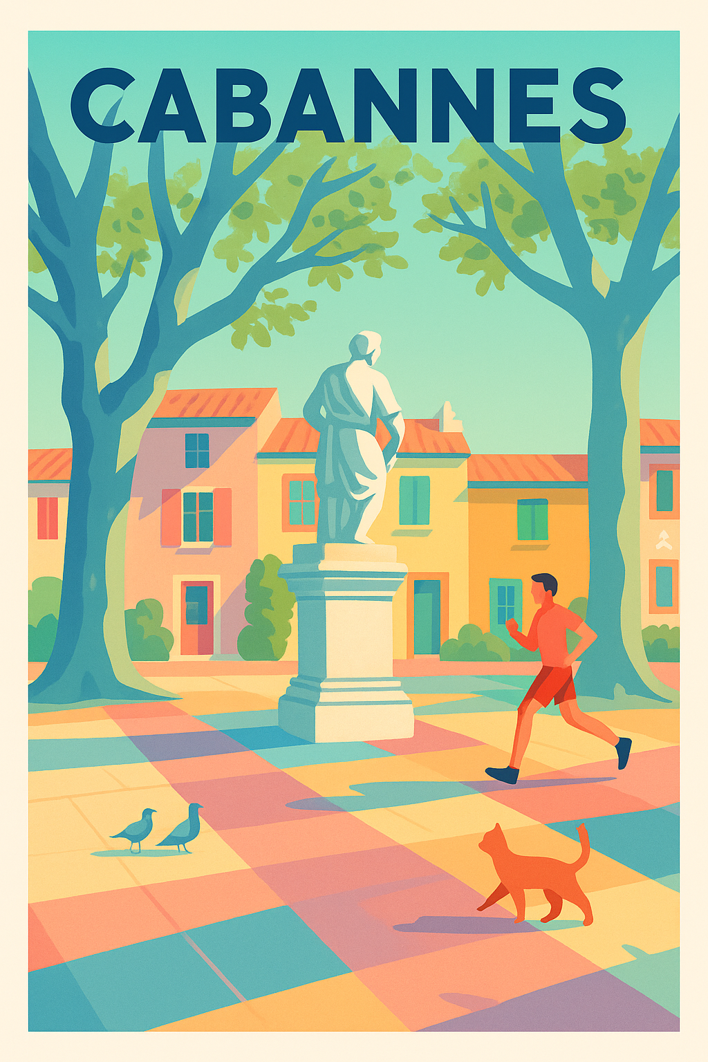 Affiche de Cabannes - Un coin de vie paisible ensoleillé