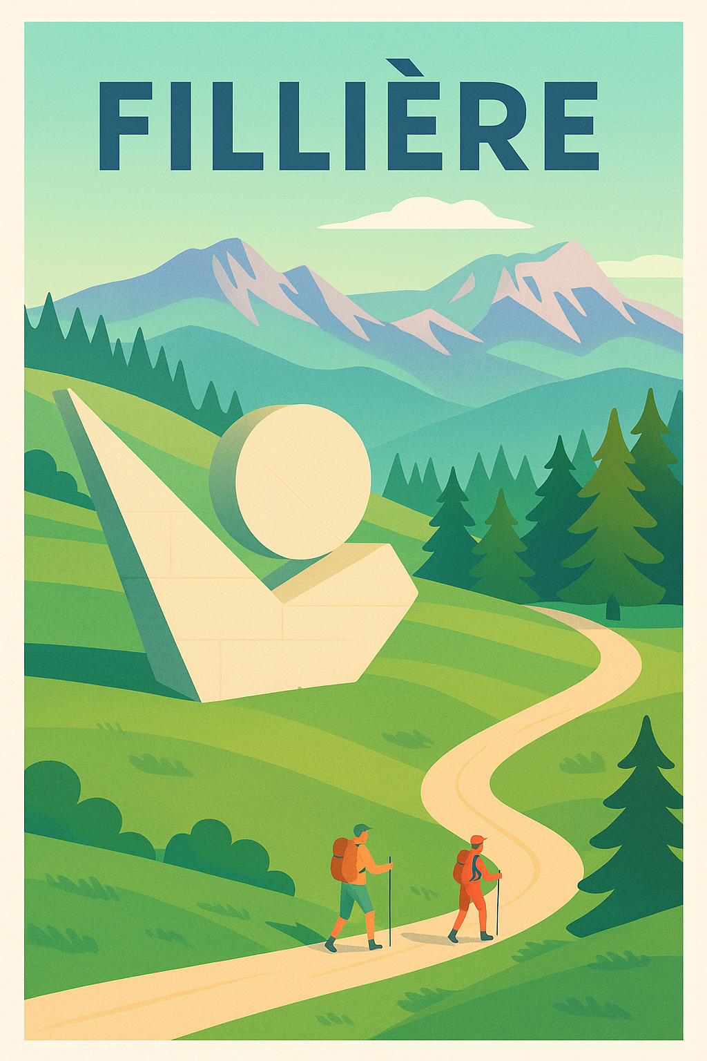 Affiche de Fillière - Invitation à la randonnée en pleine nature