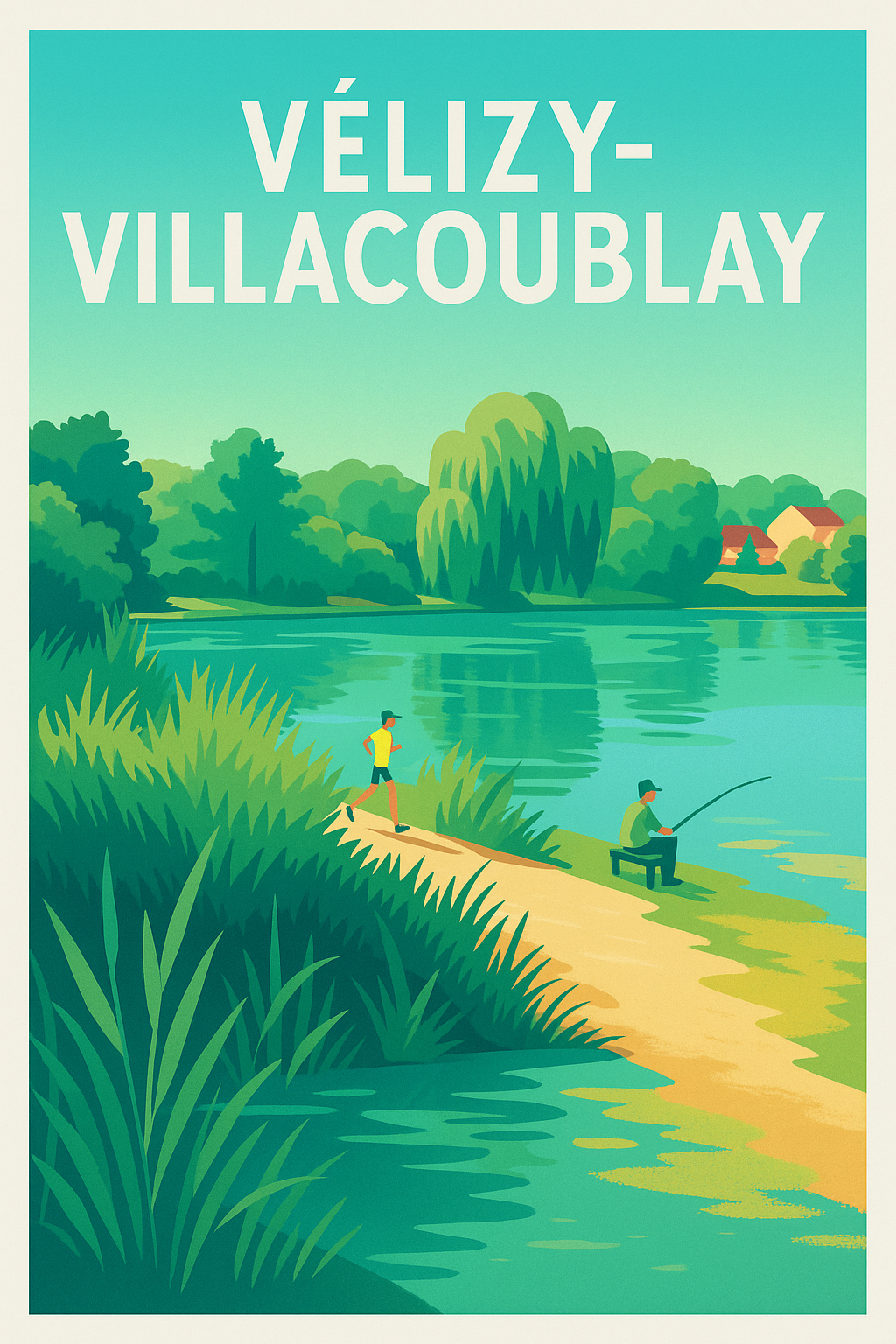 Affiche Vélizy-Villacoublay — Tranquillité au bord de l'eau · poster d'art de Vélizy-Villacoublay