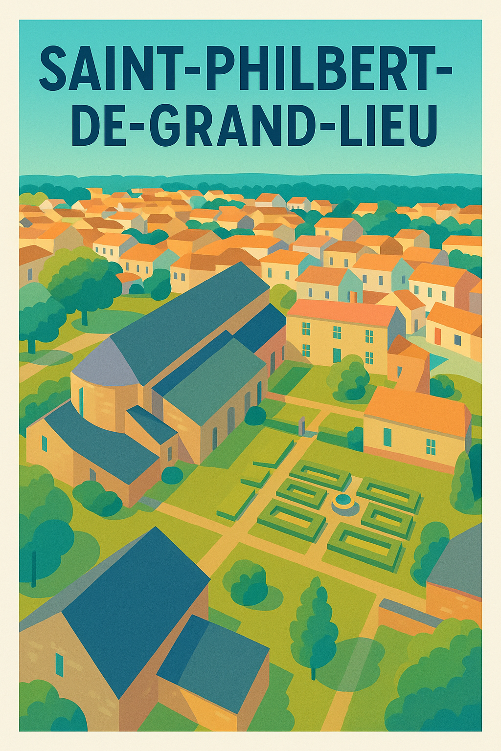 Affiche de Saint-Philibert-de-Grand-Lieu - L'élégance d'un village paisible