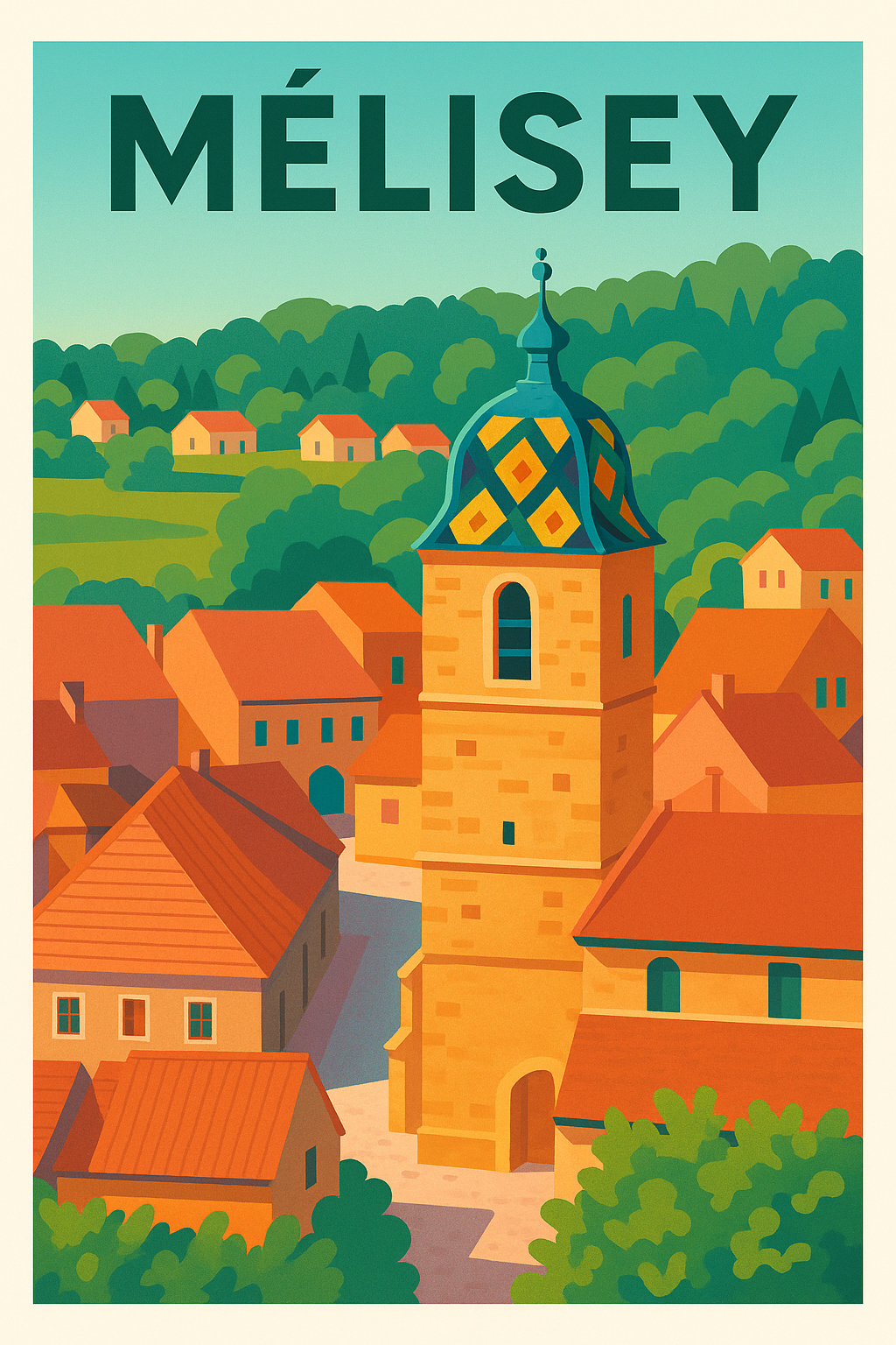 Affiche de Mélisey - L'authenticité d'un village verdoyant