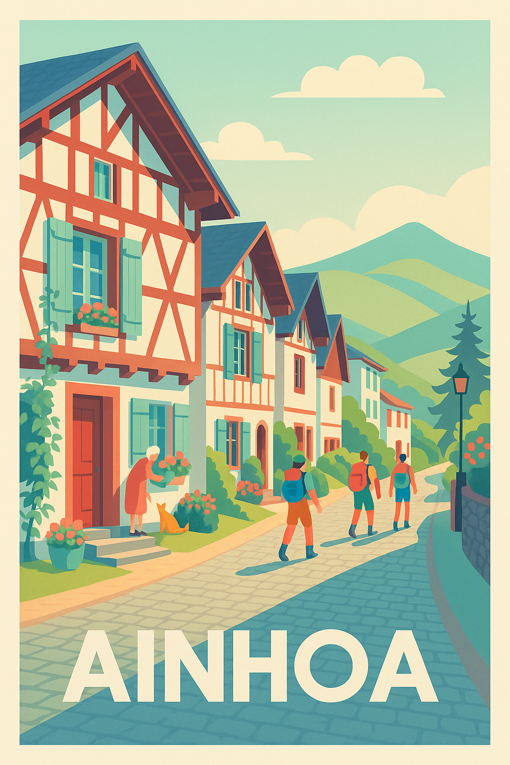 Affiche Ainhoa — Charme Basque en Promenade · poster d'art de Ainhoa