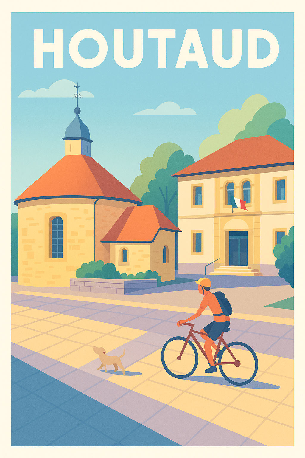 Affiche de Houtaud - Charme et douceur de vie à vélo