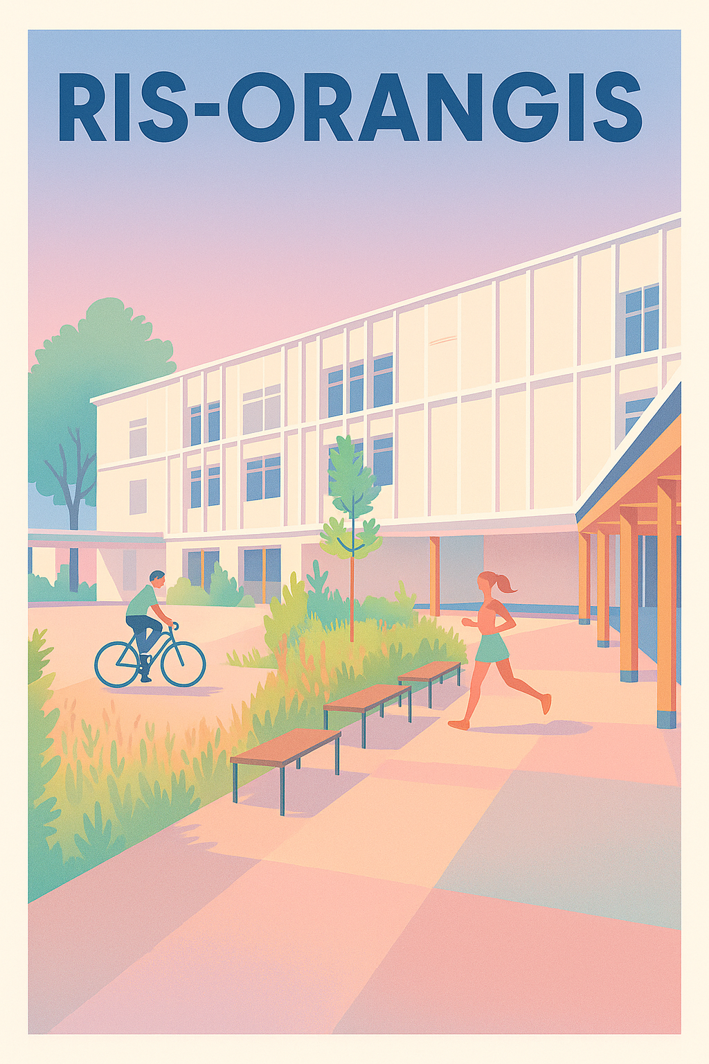 Affiche Ris-Orangis — Un souffle de douceur urbaine · poster d'art de Ris-Orangis